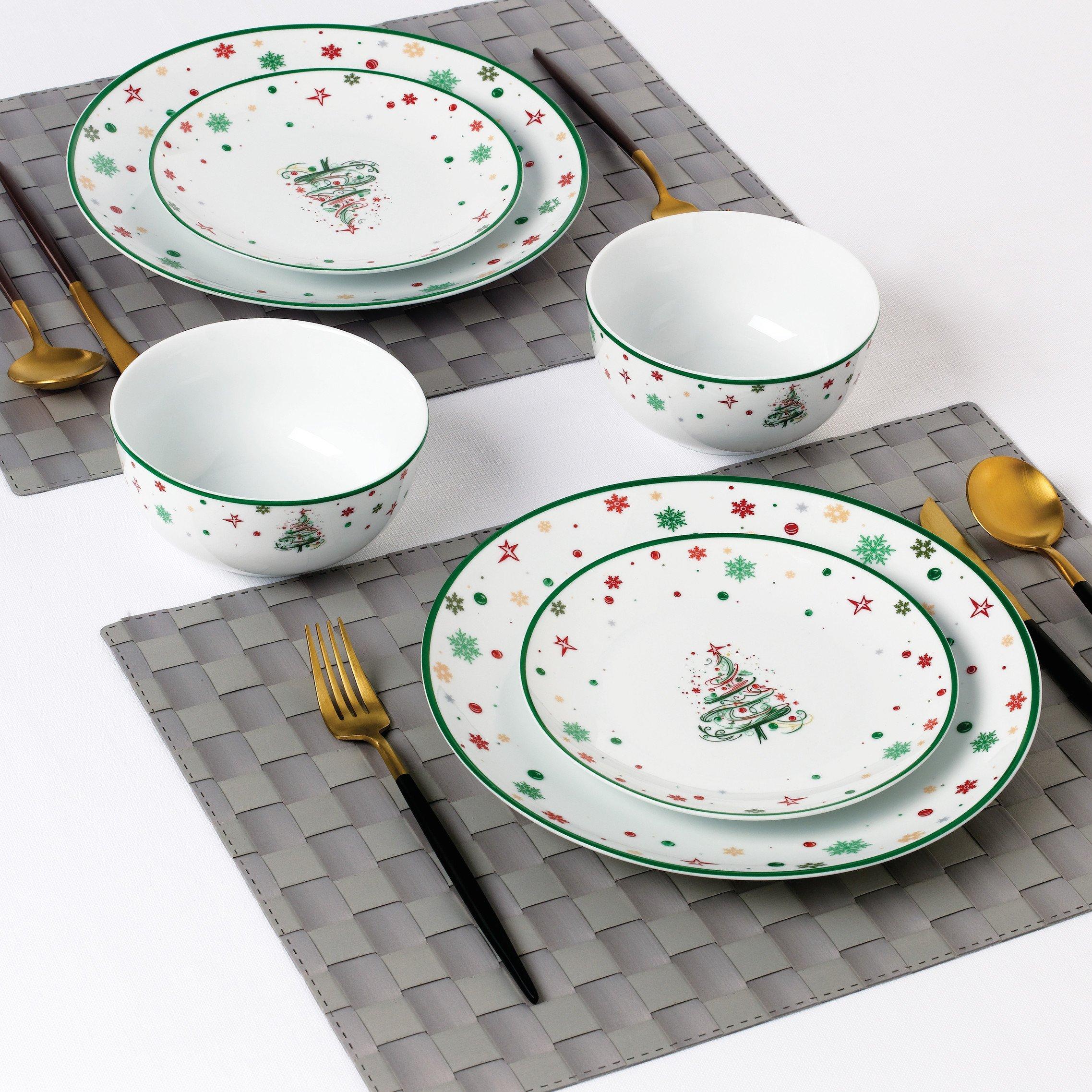 Multi - Waterside - 12pc Xmas Tree Dinner Set - 2