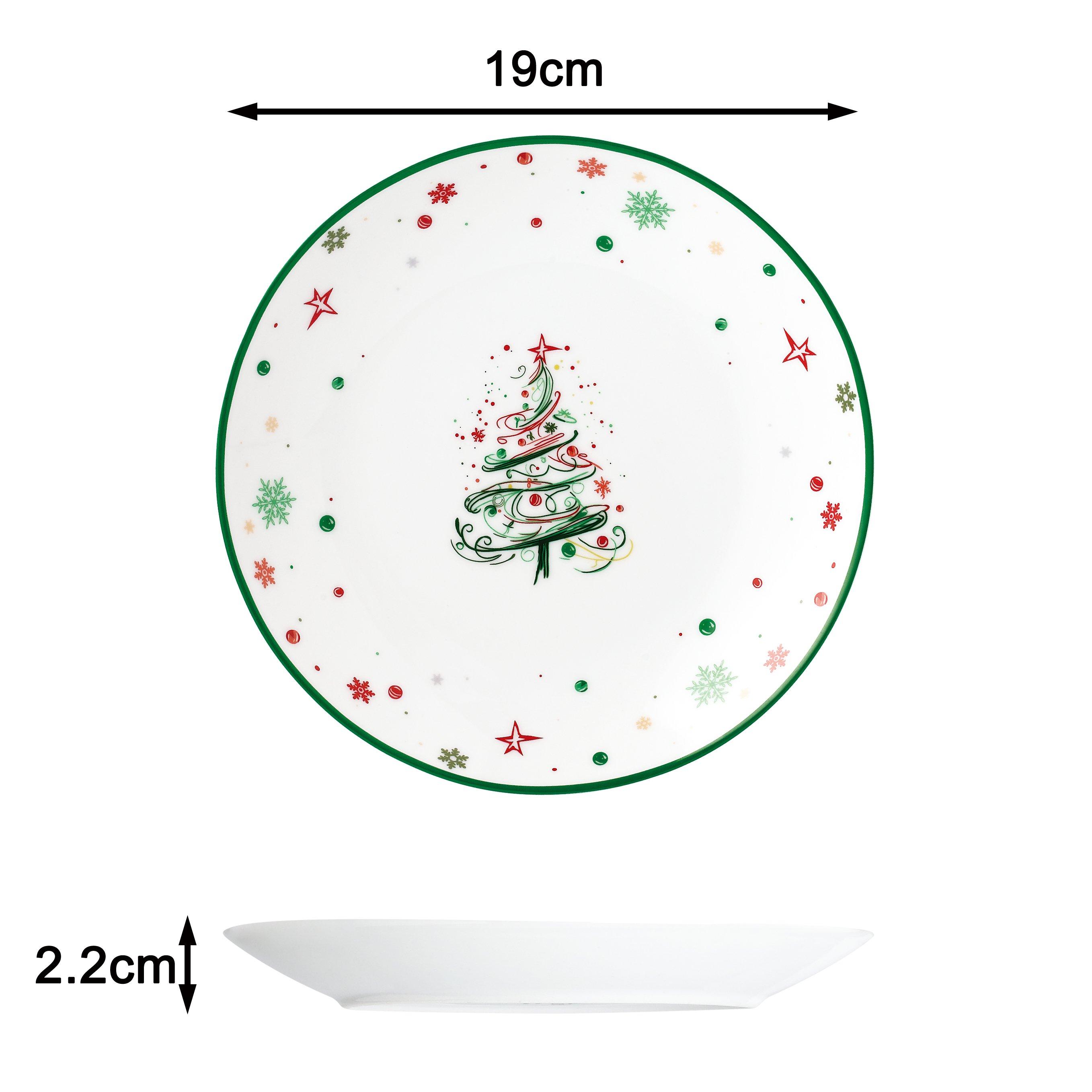Multi - Waterside - 12pc Xmas Tree Dinner Set - 6