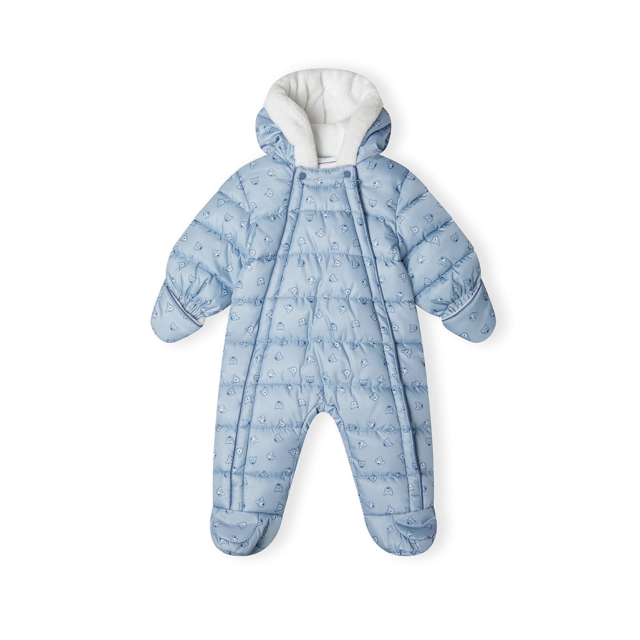 Minoti Baby snowsuit with hood and mitts light blue