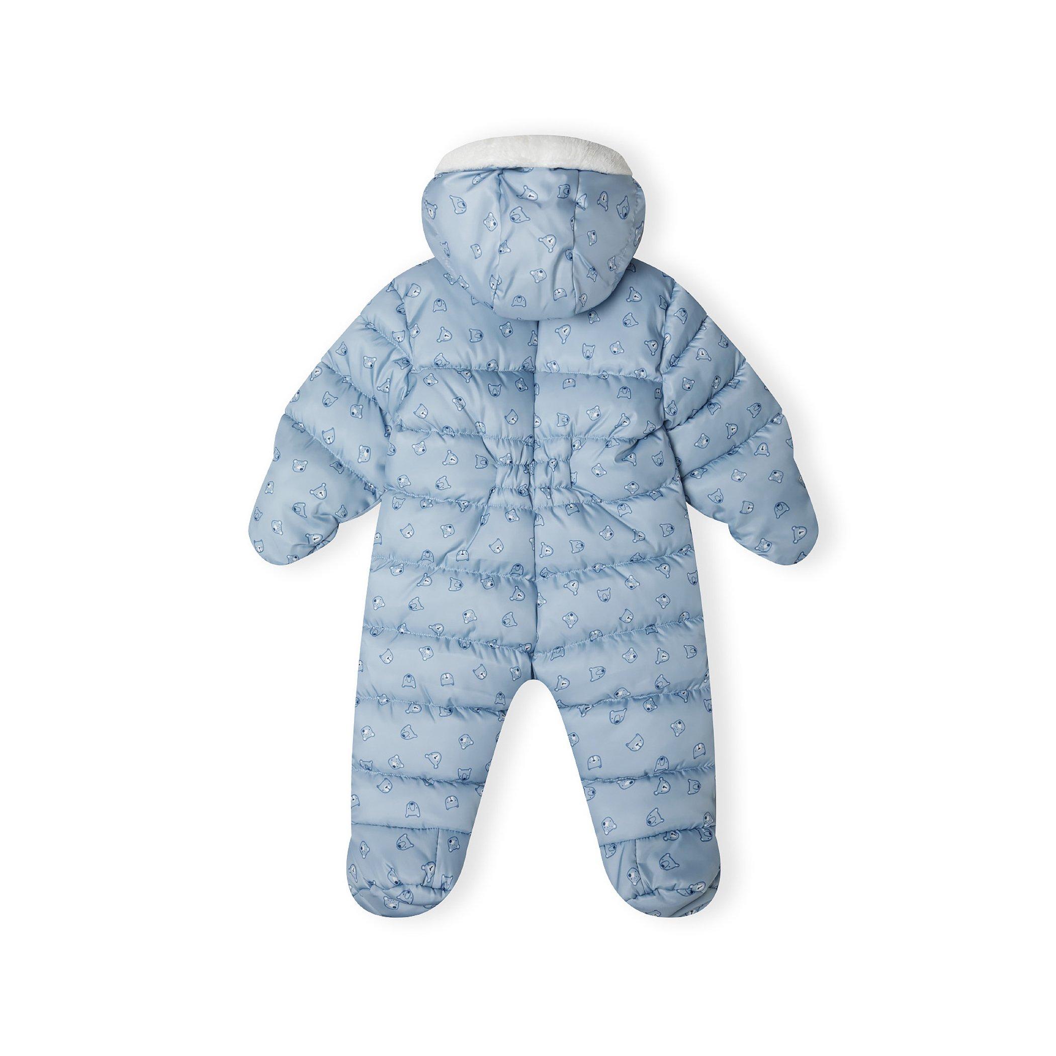 Light Blue - Minoti - Baby snowsuit with hood and mitts light blue - 2