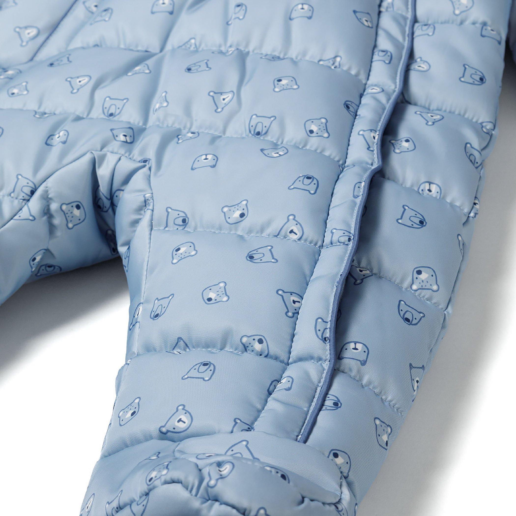 Light Blue - Minoti - Baby snowsuit with hood and mitts light blue - 4