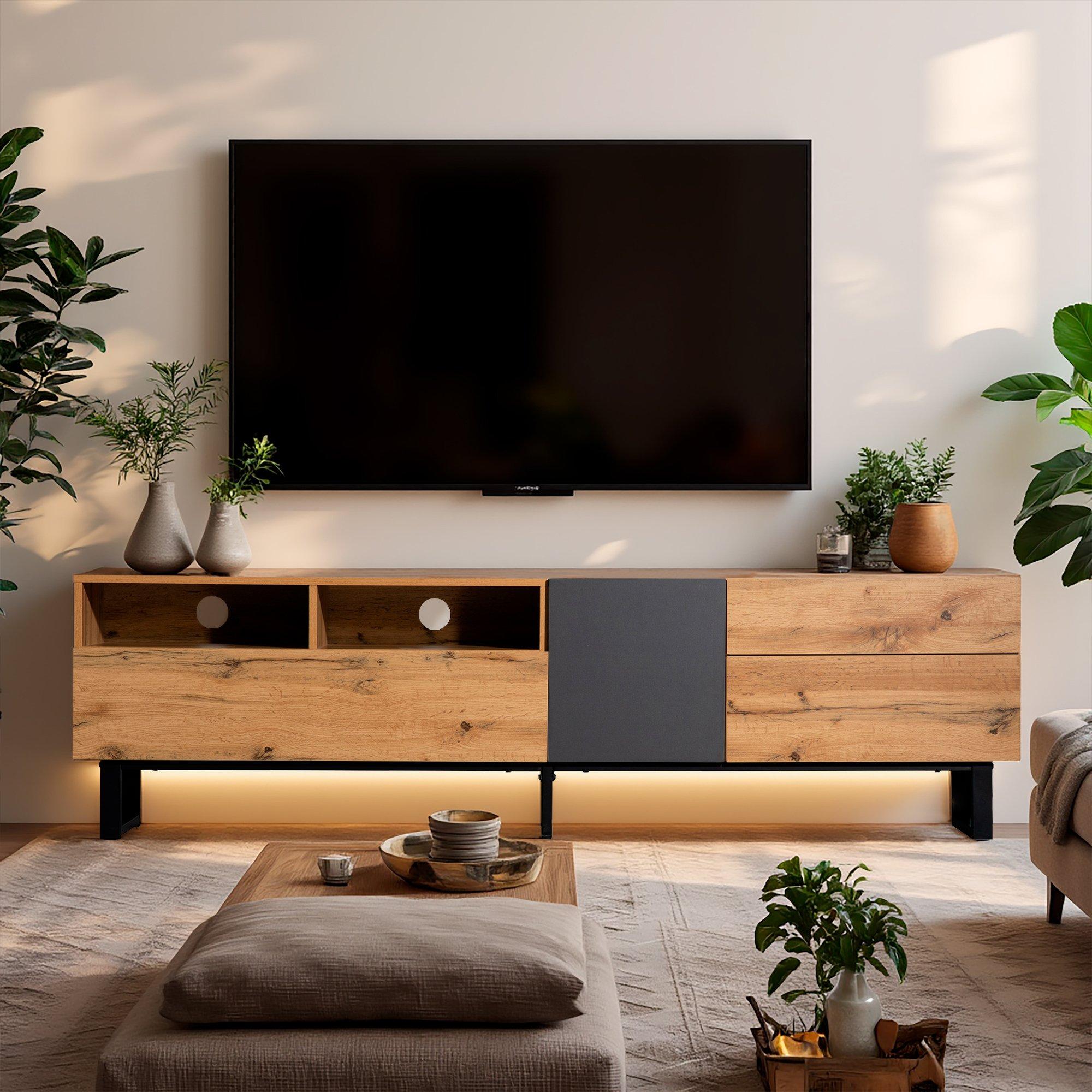 Natural - Urban Meuble - Modern TV Console + Natural Wood - 1