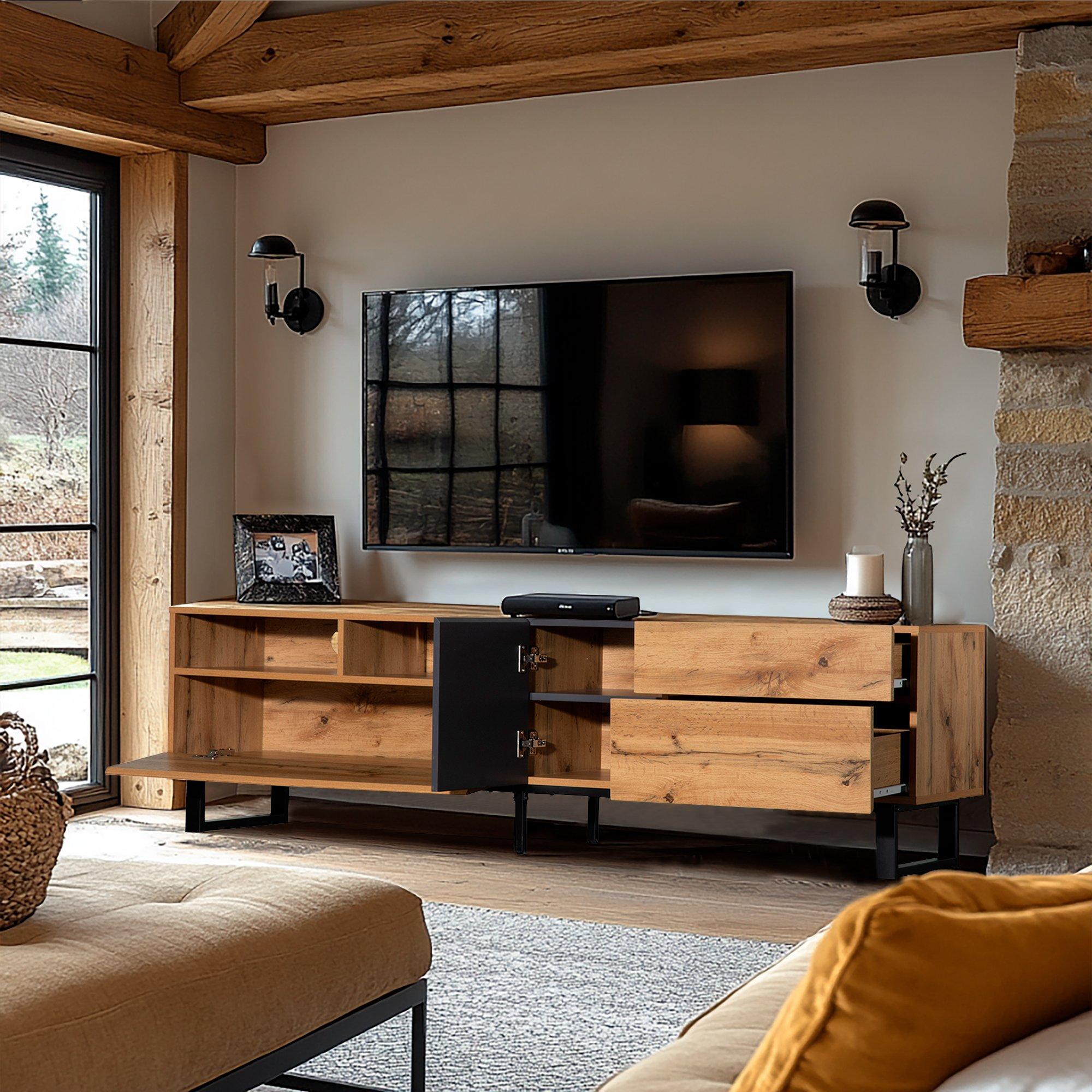 Natural - Urban Meuble - Modern TV Console + Natural Wood - 2