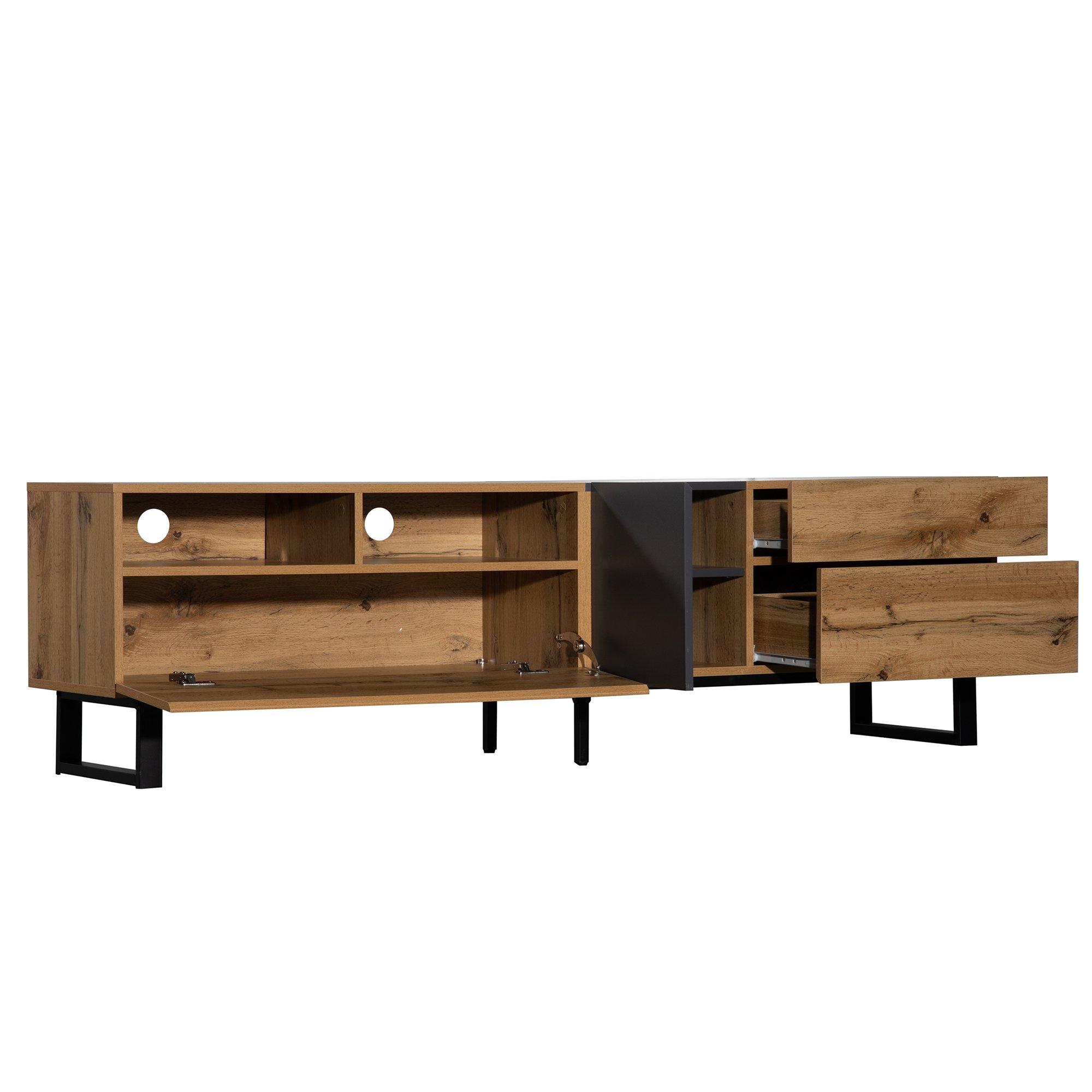 Natural - Urban Meuble - Modern TV Console + Natural Wood - 7