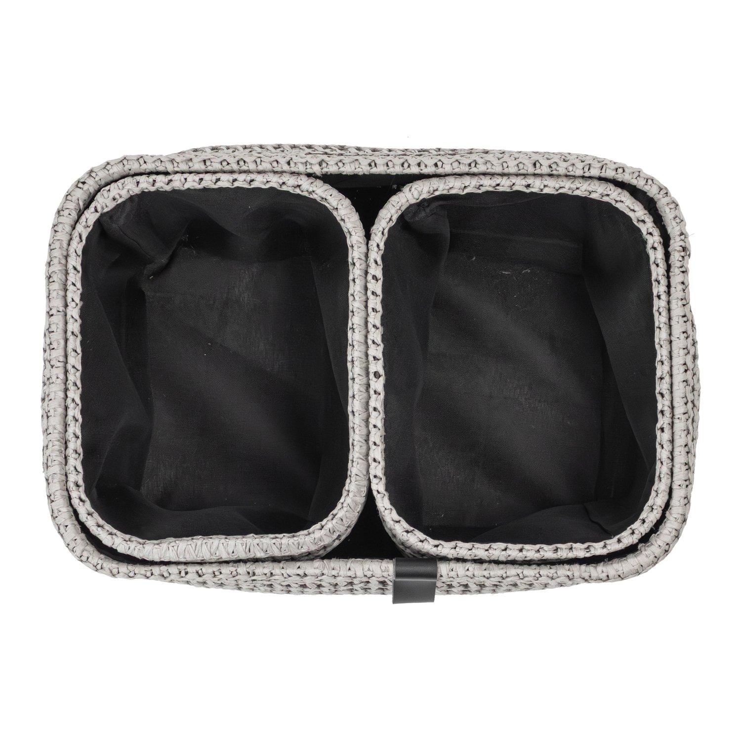 Grey - JVL - Kenzi Set of 3 Rectangular Storage Baskets - 3