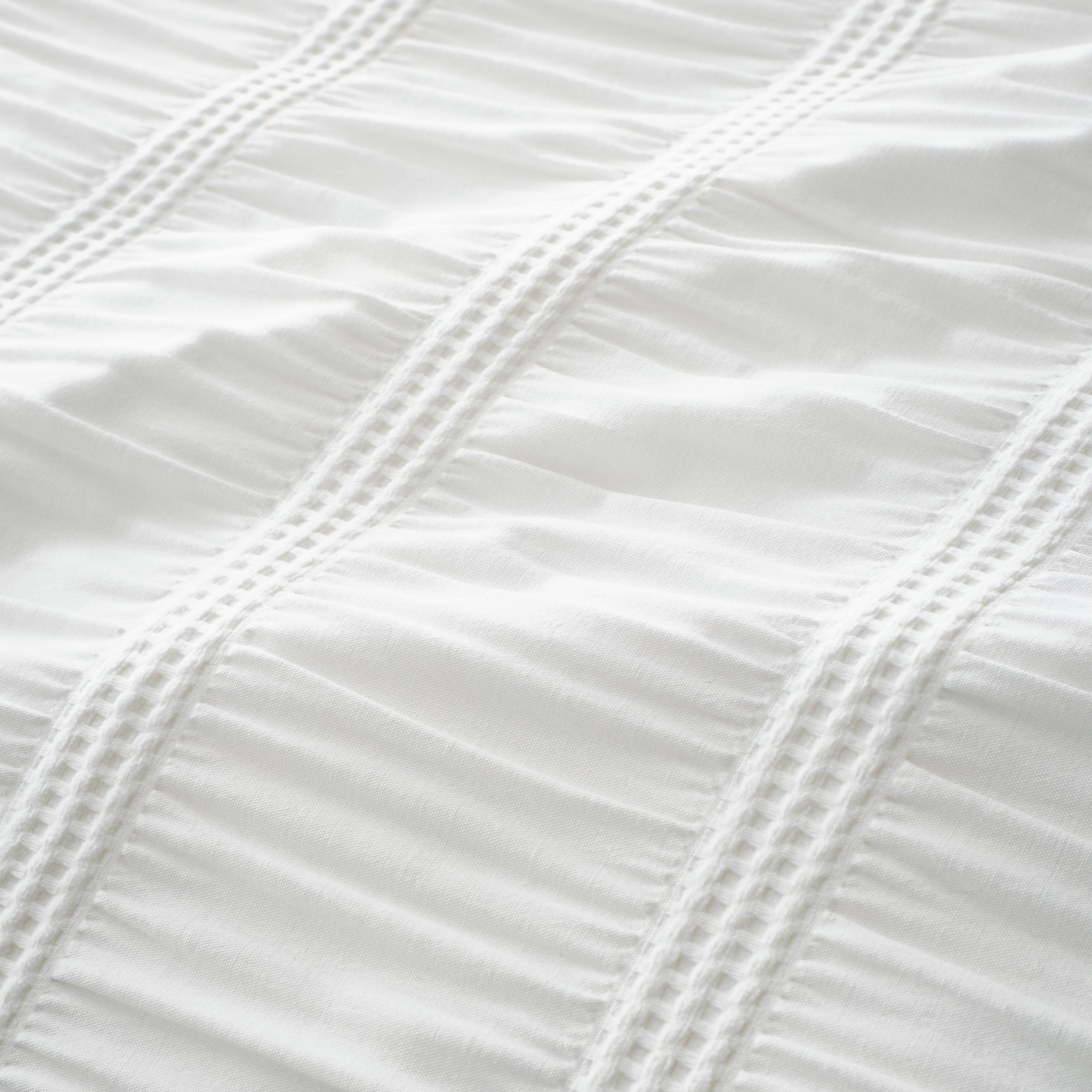 White - Pineapple Elephant - Waffle Seersucker Duvet Cover Set - 4