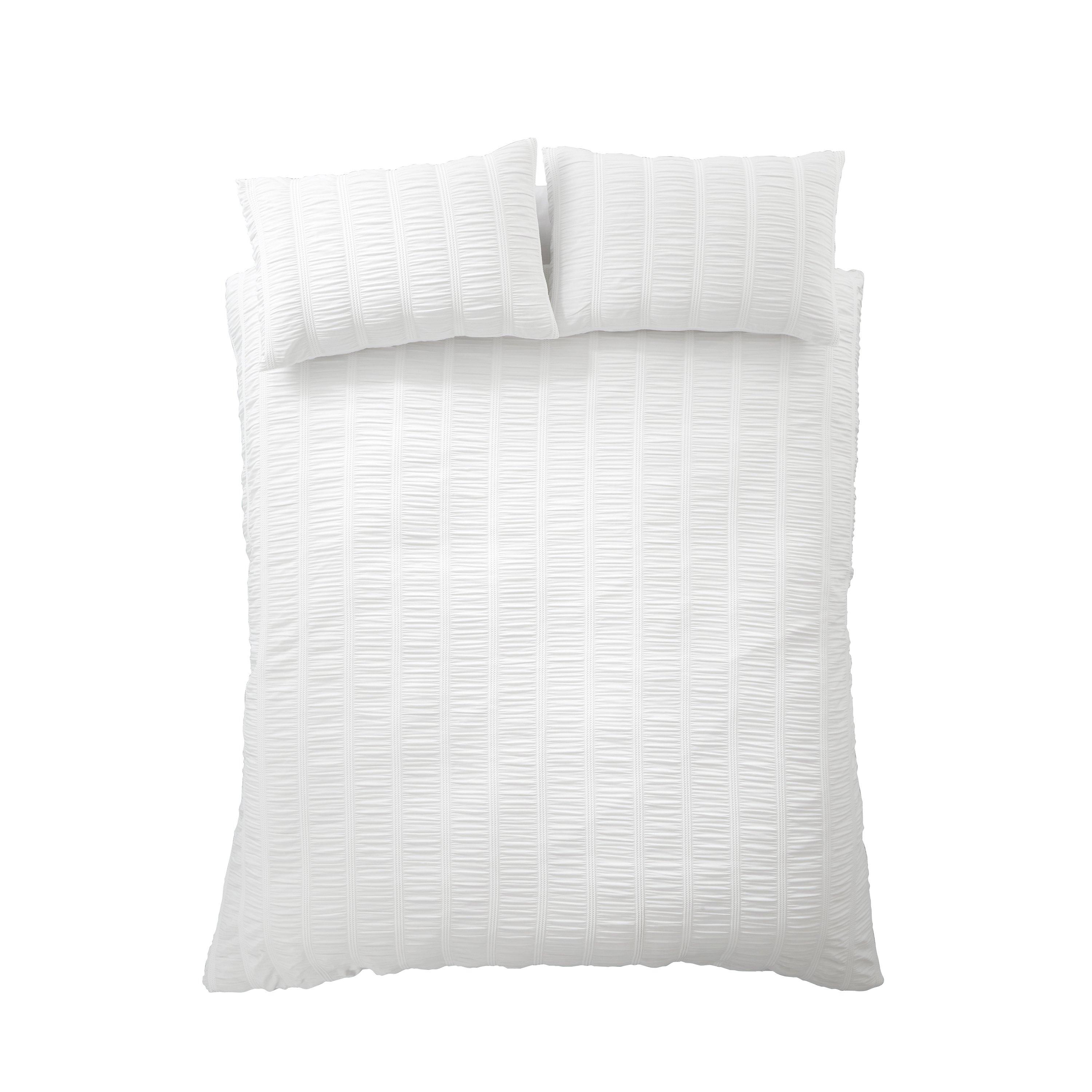 White - Pineapple Elephant - Waffle Seersucker Duvet Cover Set - 5