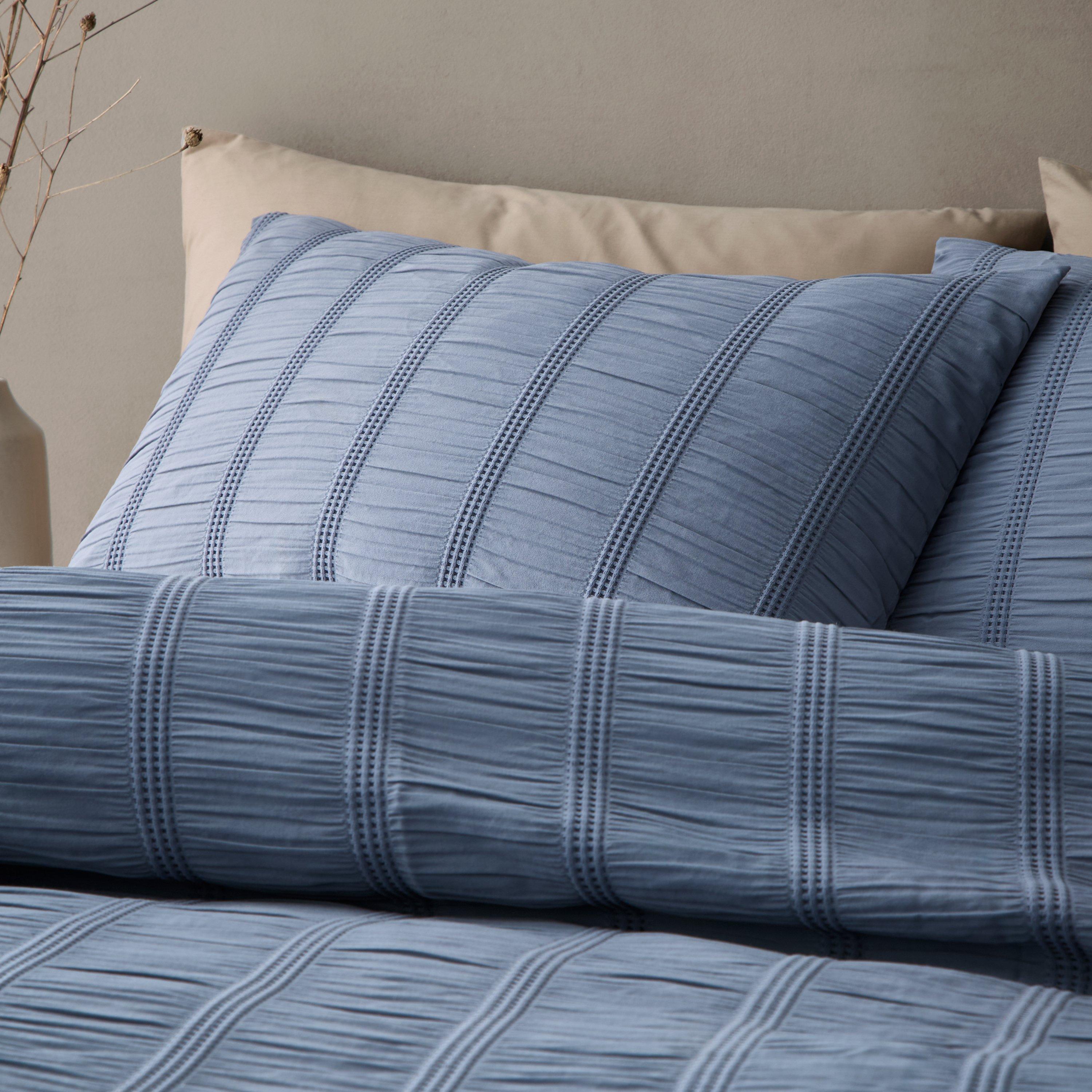 Blue - Pineapple Elephant - Waffle Seersucker Duvet Cover Set - 2
