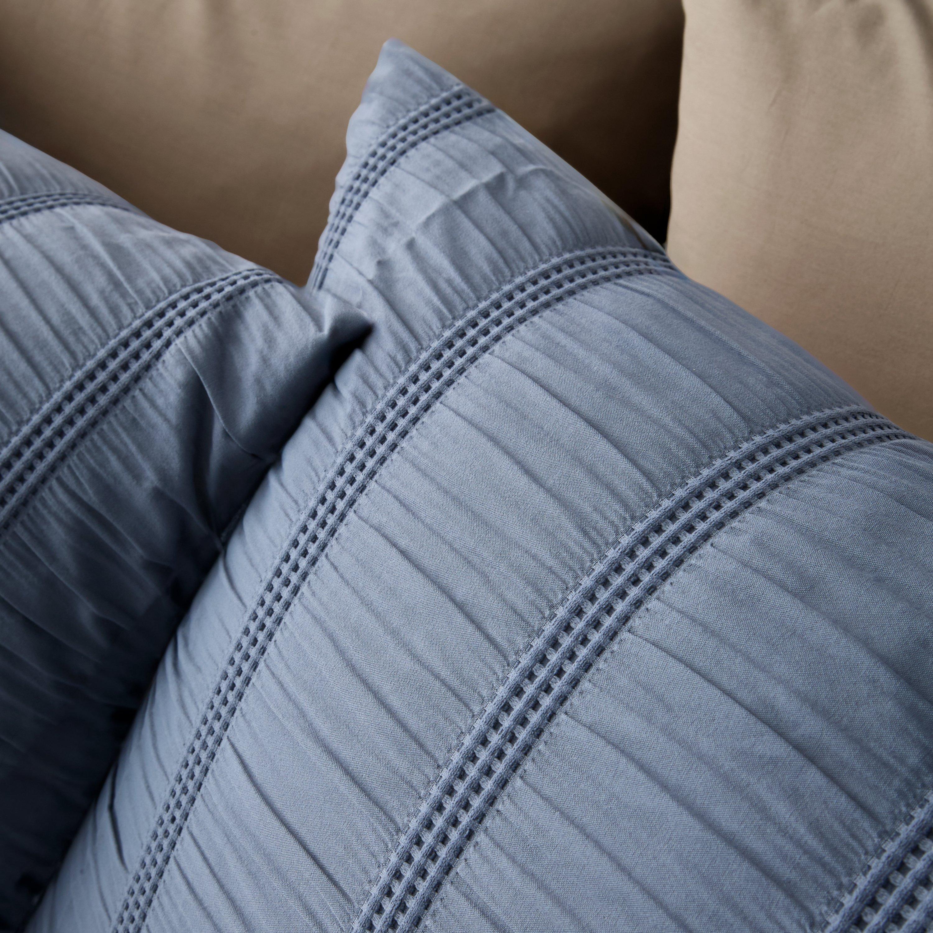 Blue - Pineapple Elephant - Waffle Seersucker Duvet Cover Set - 3