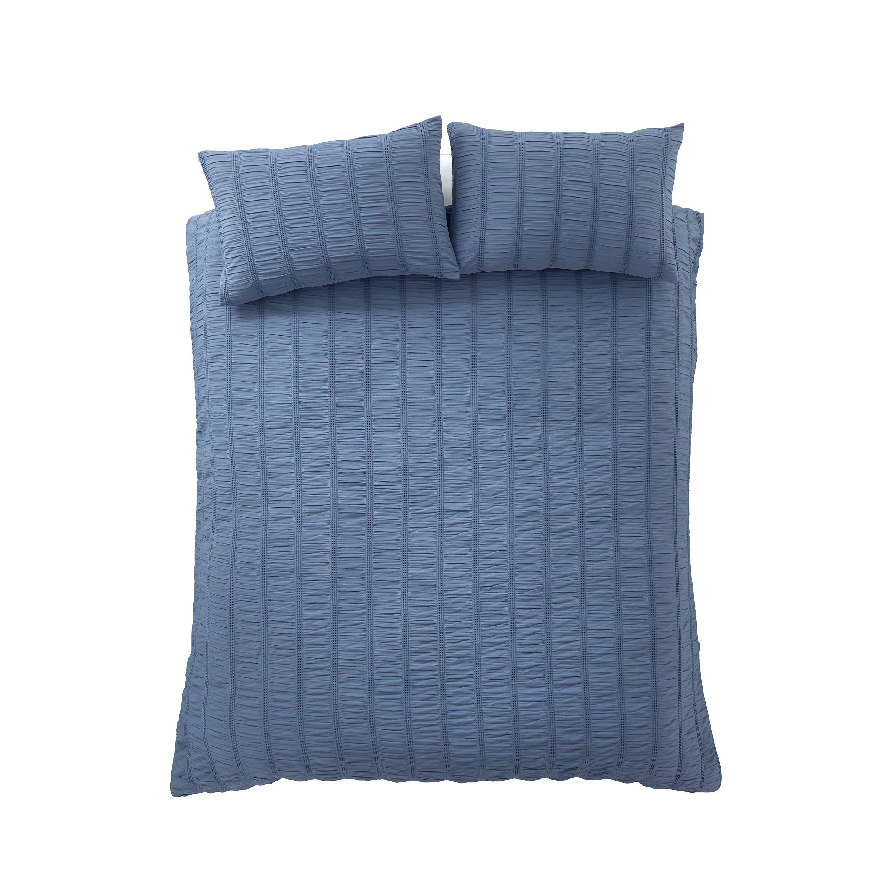 Blue - Pineapple Elephant - Waffle Seersucker Duvet Cover Set - 5