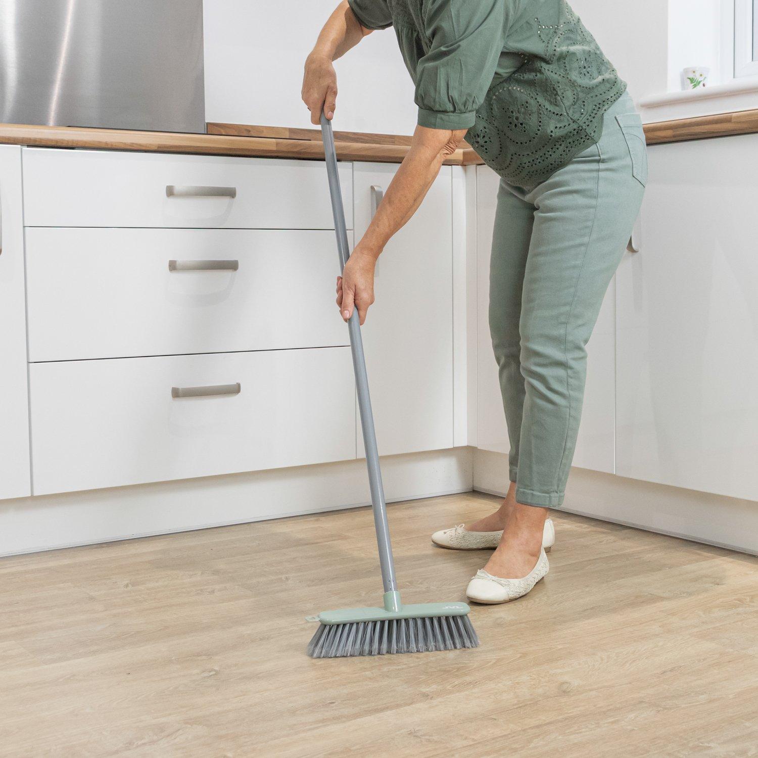 Grey - JVL - JVL Angled Sweeping Brush with Soft Bristles Grey - 11