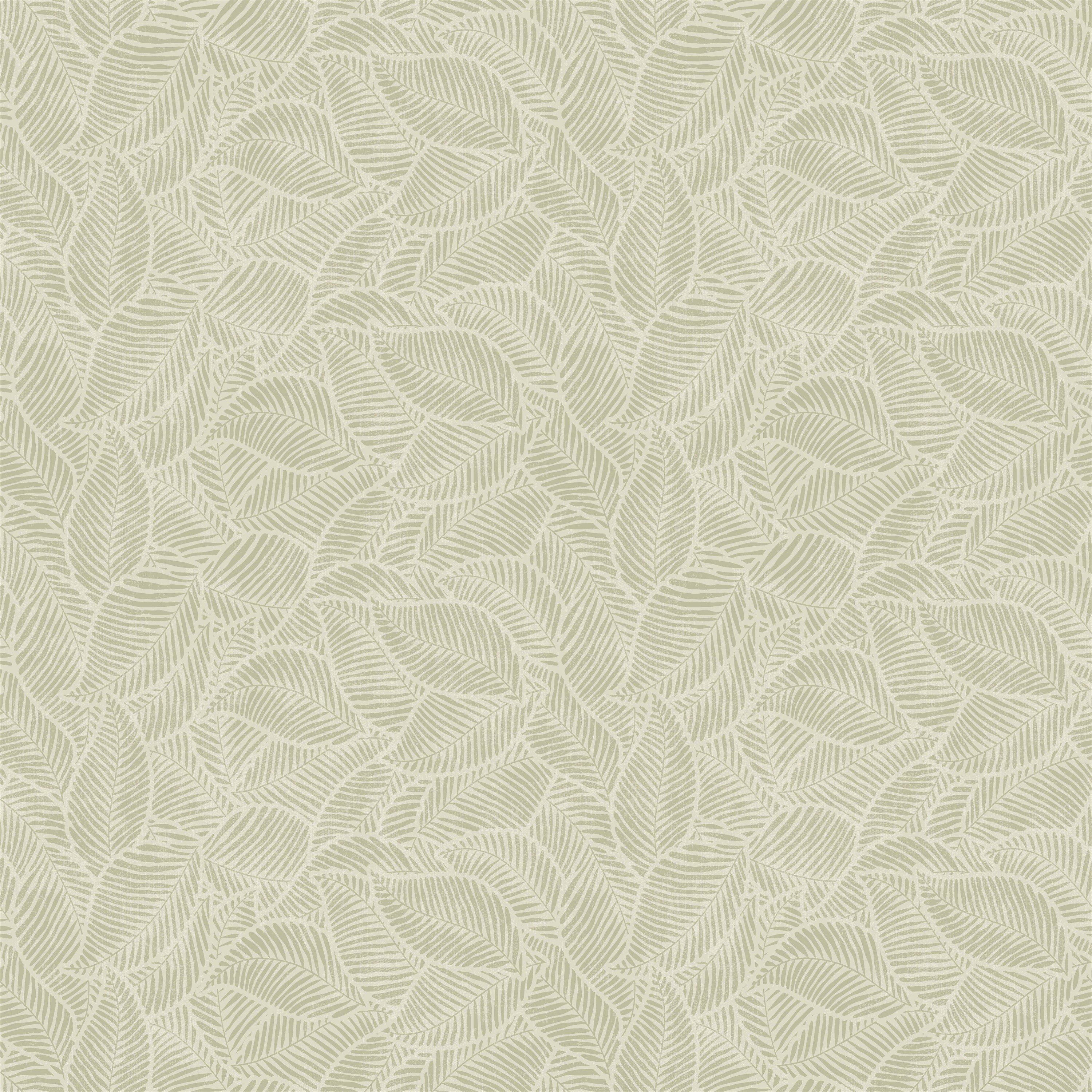 Green - Arthouse - Leaf Print Sage Wallpaper - 1