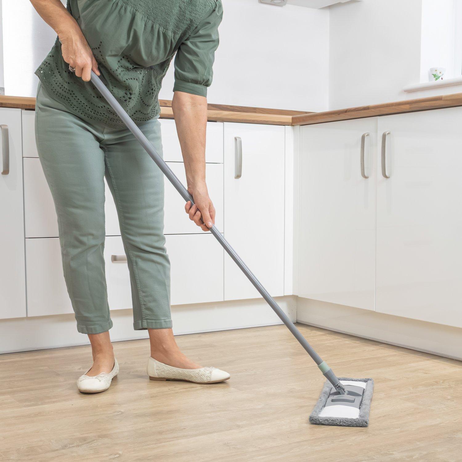 Grey - JVL - JVL Extended Microfibre Mop ¿ Grey - 9