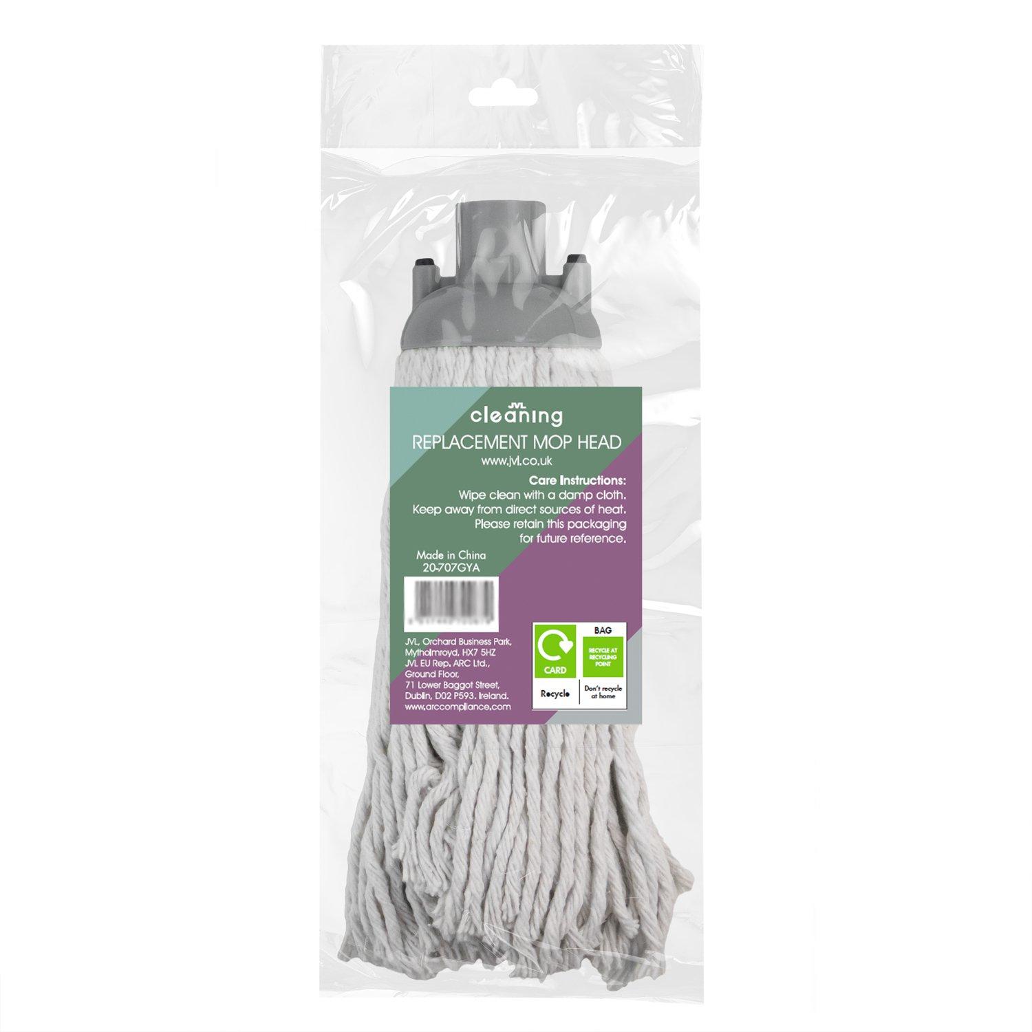 Grey - JVL - JVL String Mop Head Replacement - Grey (Pack of 2) - 3