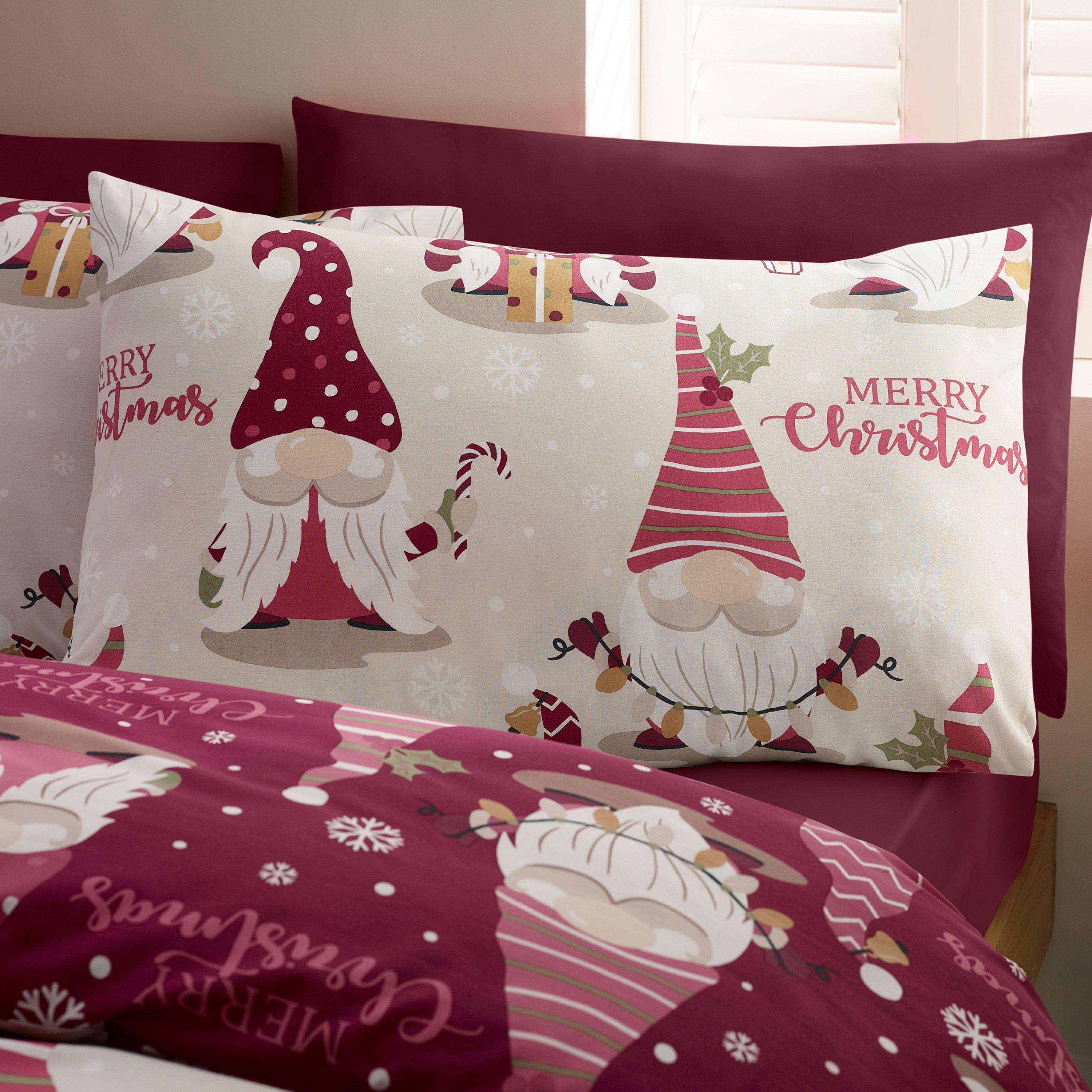 Plum - Catherine Lansfield - Christmas Gonks Reversible Duvet Cover Set - 3