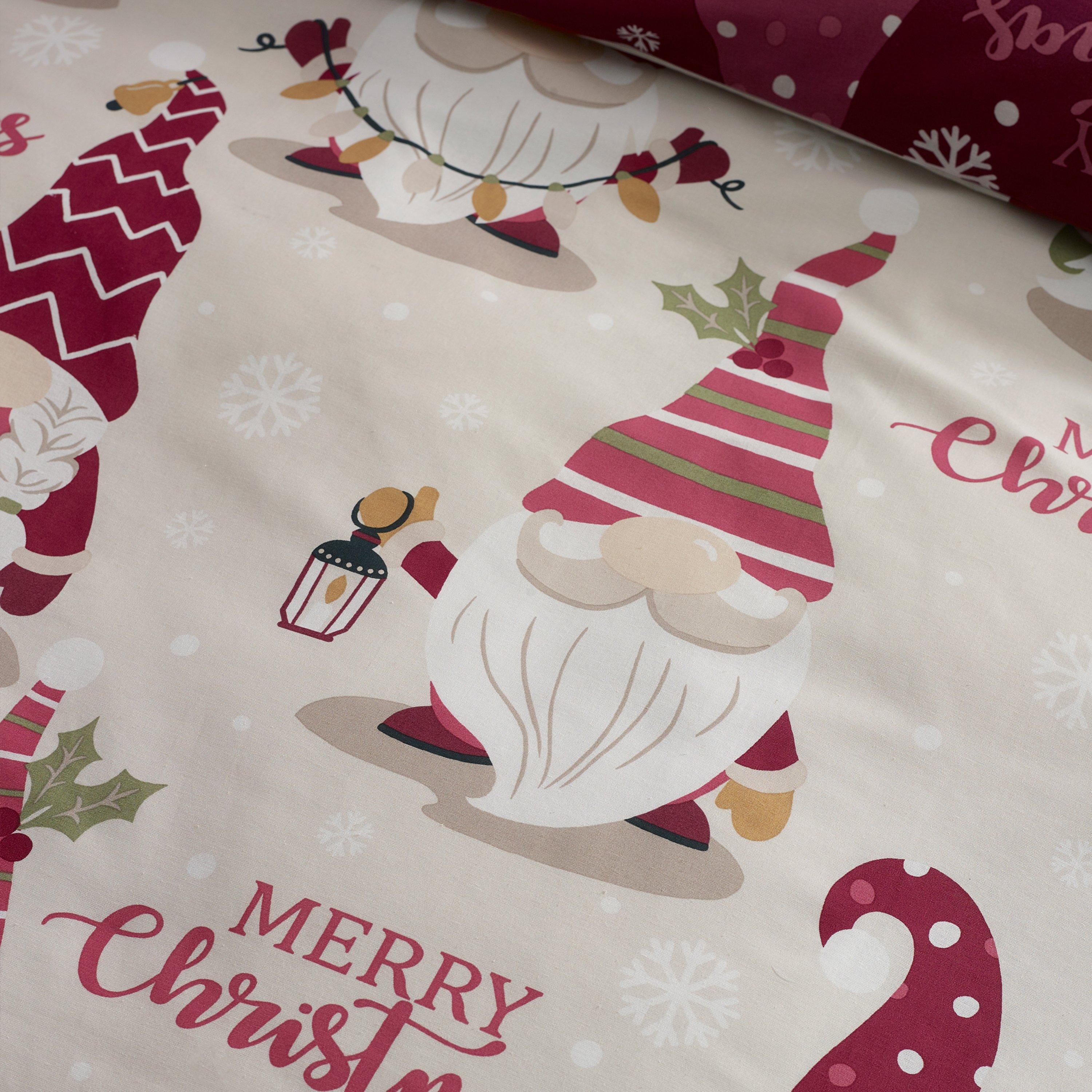 Plum - Catherine Lansfield - Christmas Gonks Reversible Duvet Cover Set - 4