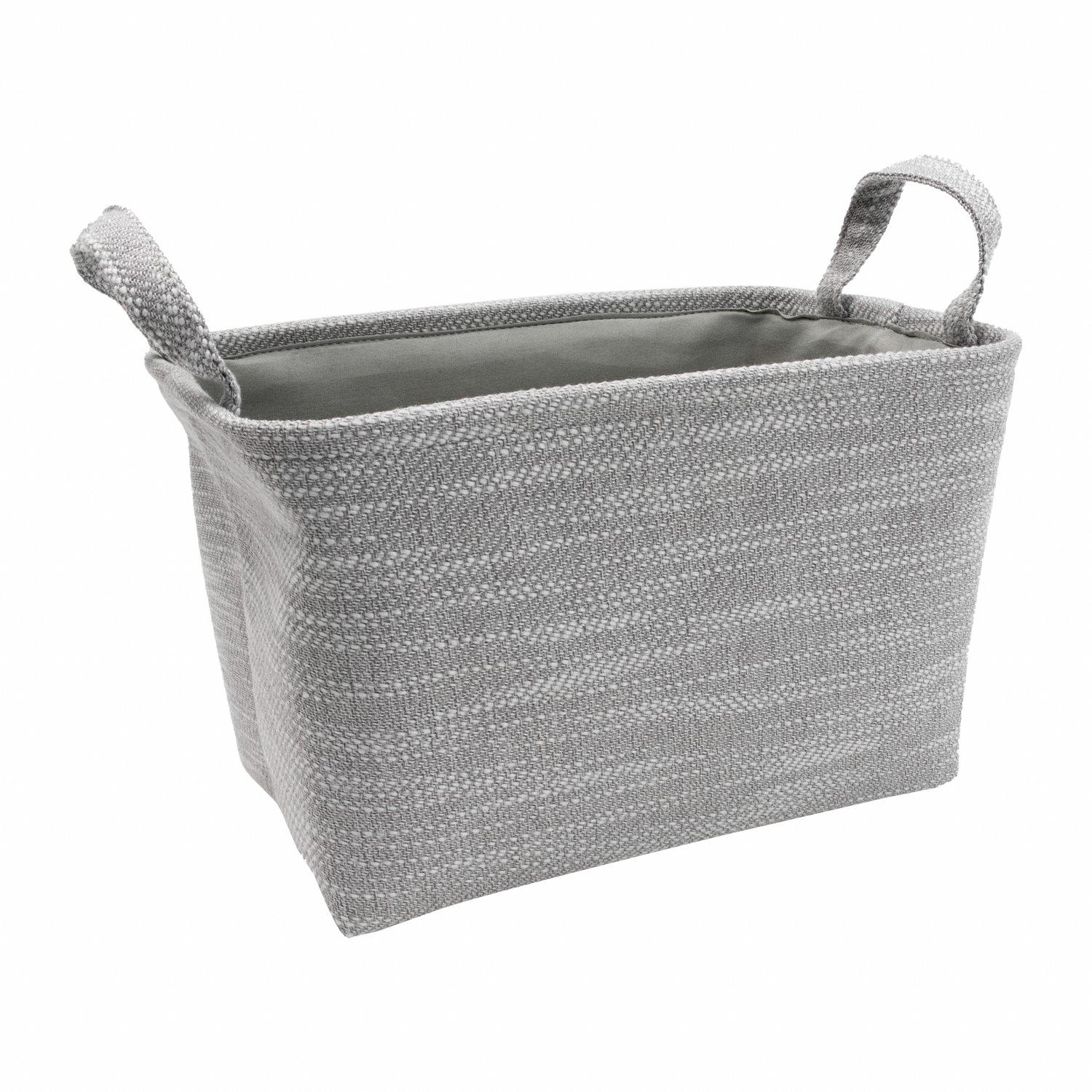 Grey - JVL - Serena Rectangular Storage Basket with Handles - 1