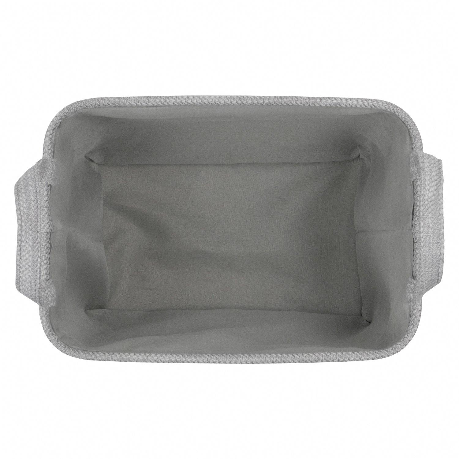 Grey - JVL - Serena Rectangular Storage Basket with Handles - 5