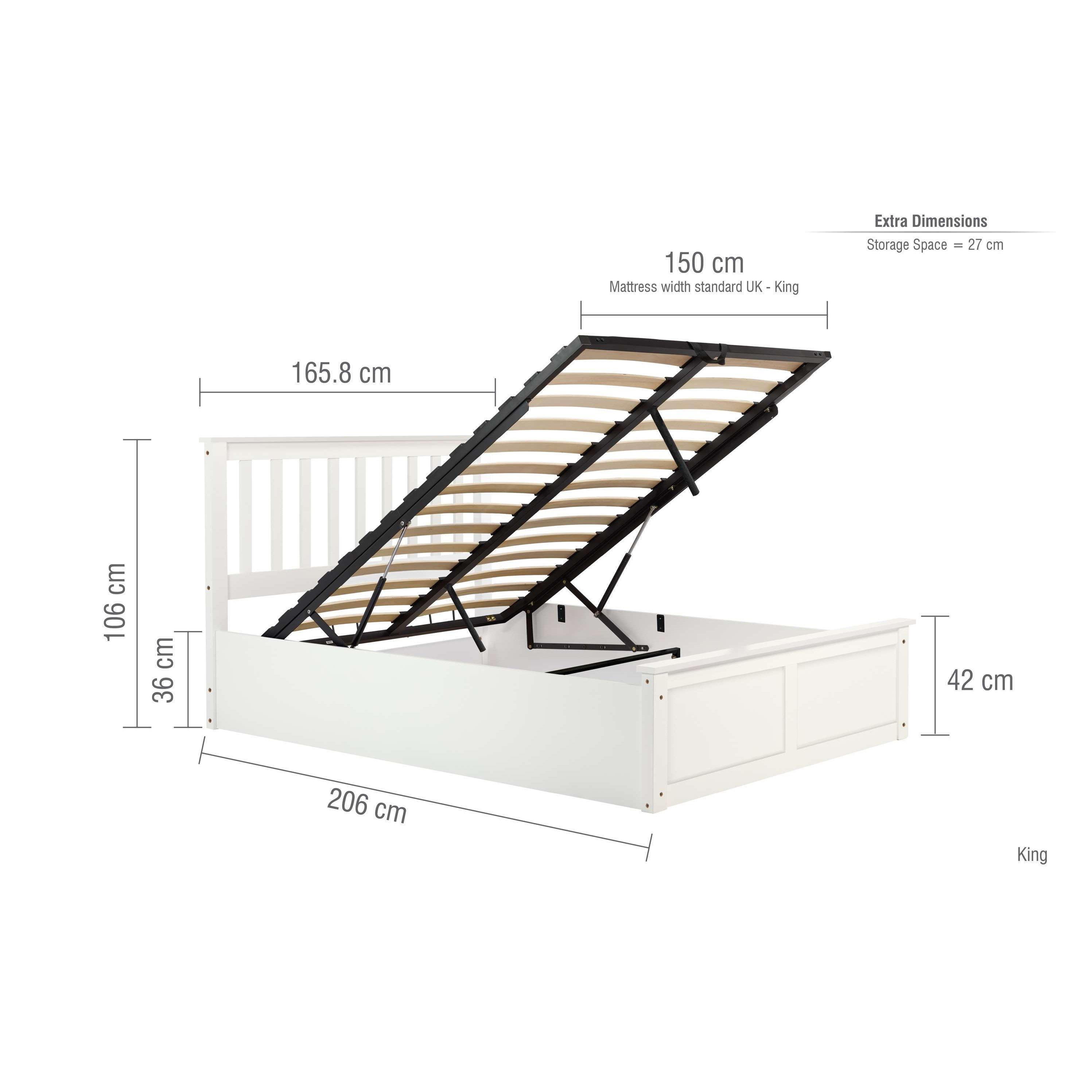 White - Birlea - Phoenix Ottoman Bed - 12