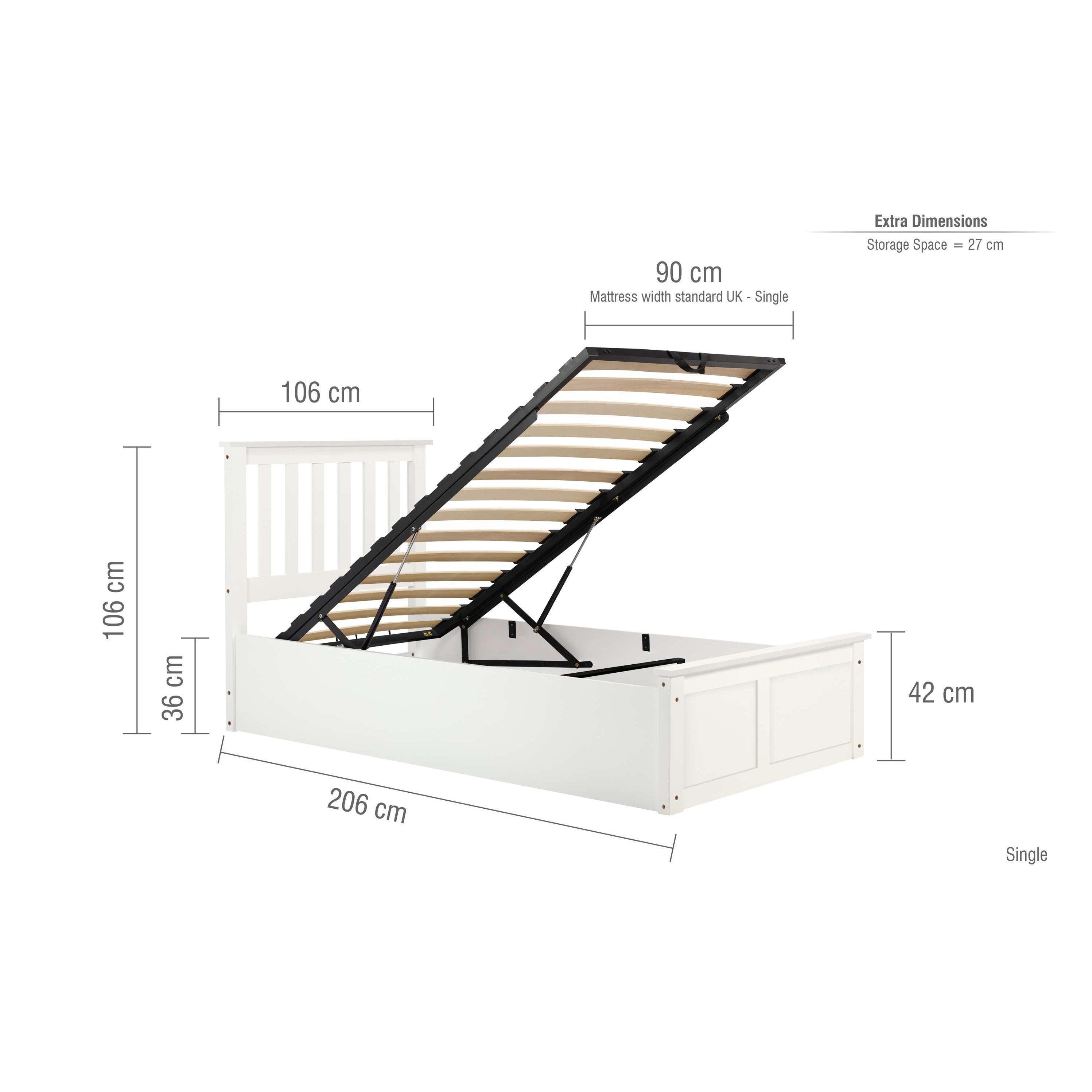 White - Birlea - Phoenix Ottoman Bed - 10