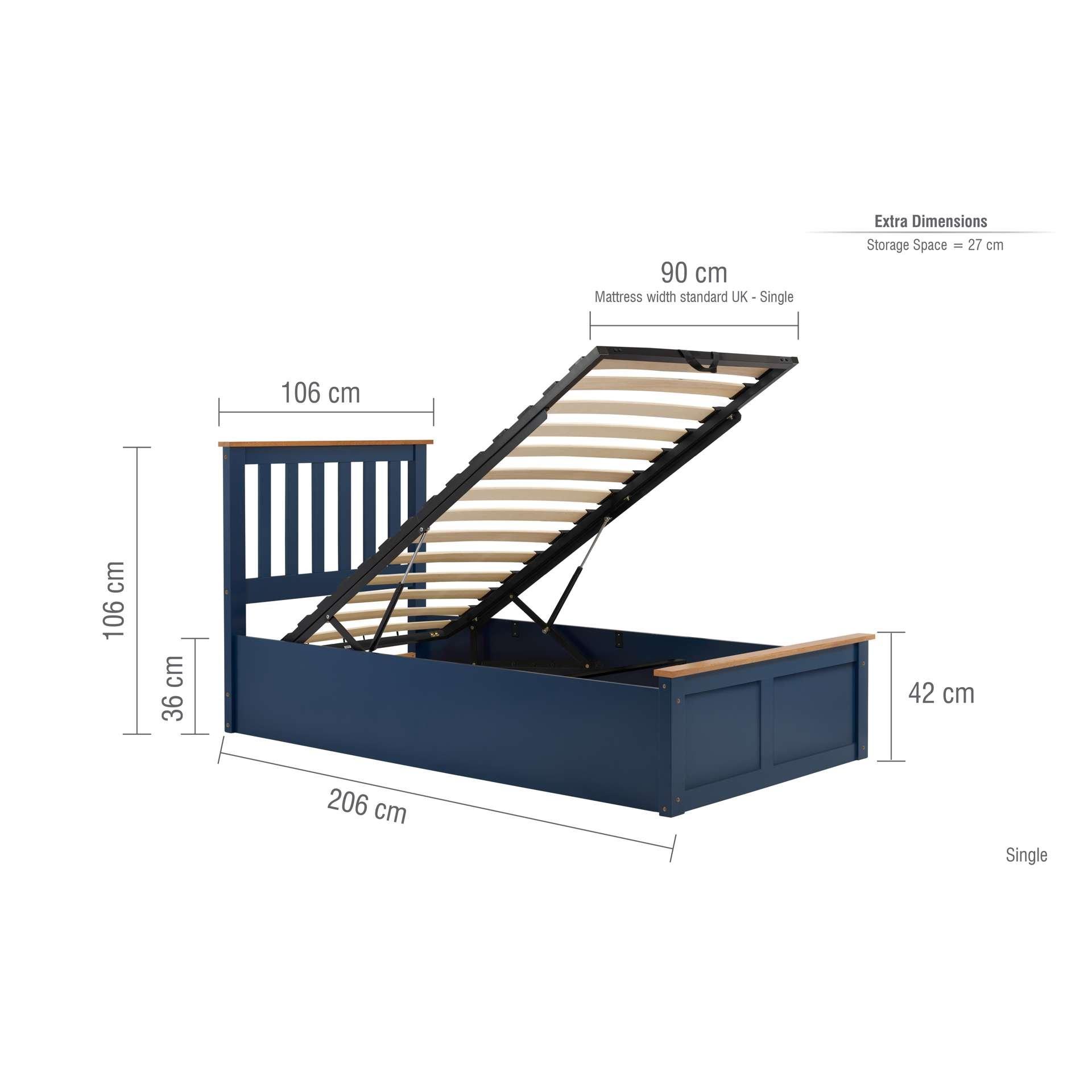 Blue - Birlea - Phoenix Ottoman Bed - 10