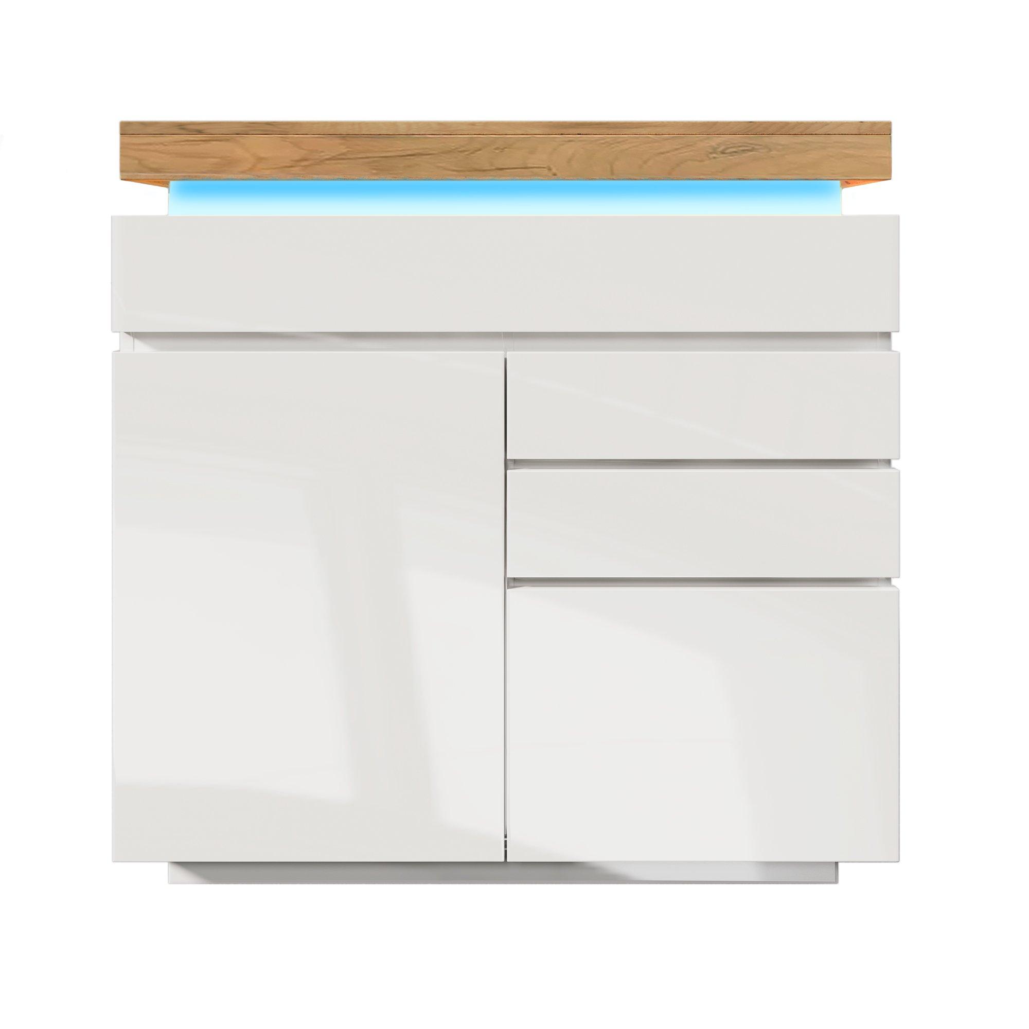 White - Urban Meuble - Modern White Sideboard with LED Light Accent - 9