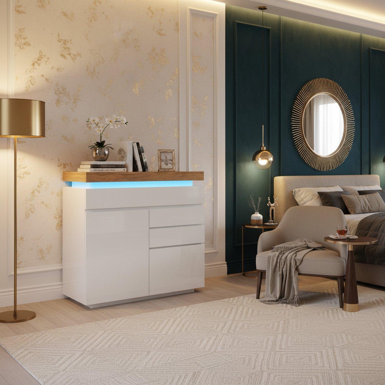 Urban Meuble  Modern Sideboard With Sleek Storage White