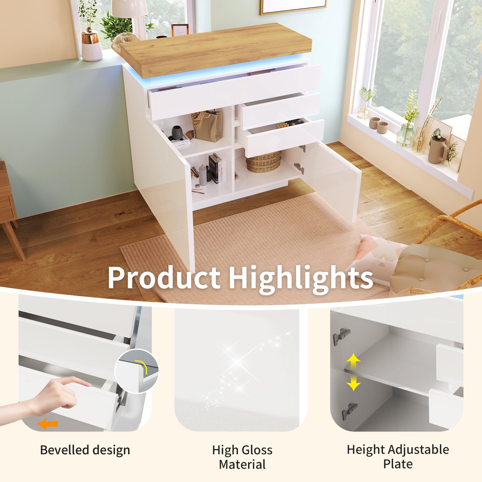 White - Urban Meuble - Modern White Sideboard with Sleek Storage - 5