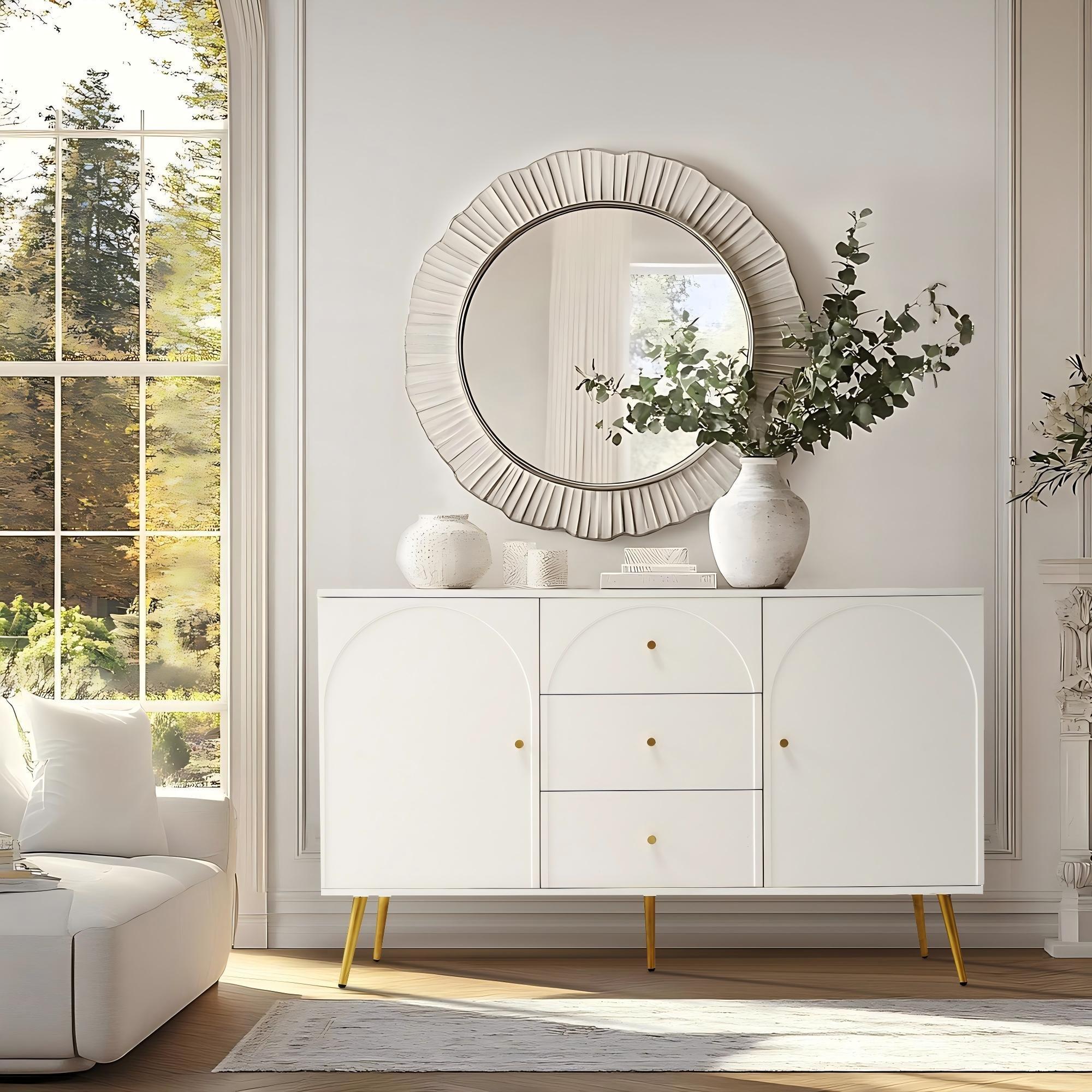 White - Urban Meuble - White Sideboard Modern Design Ample Storage - 1