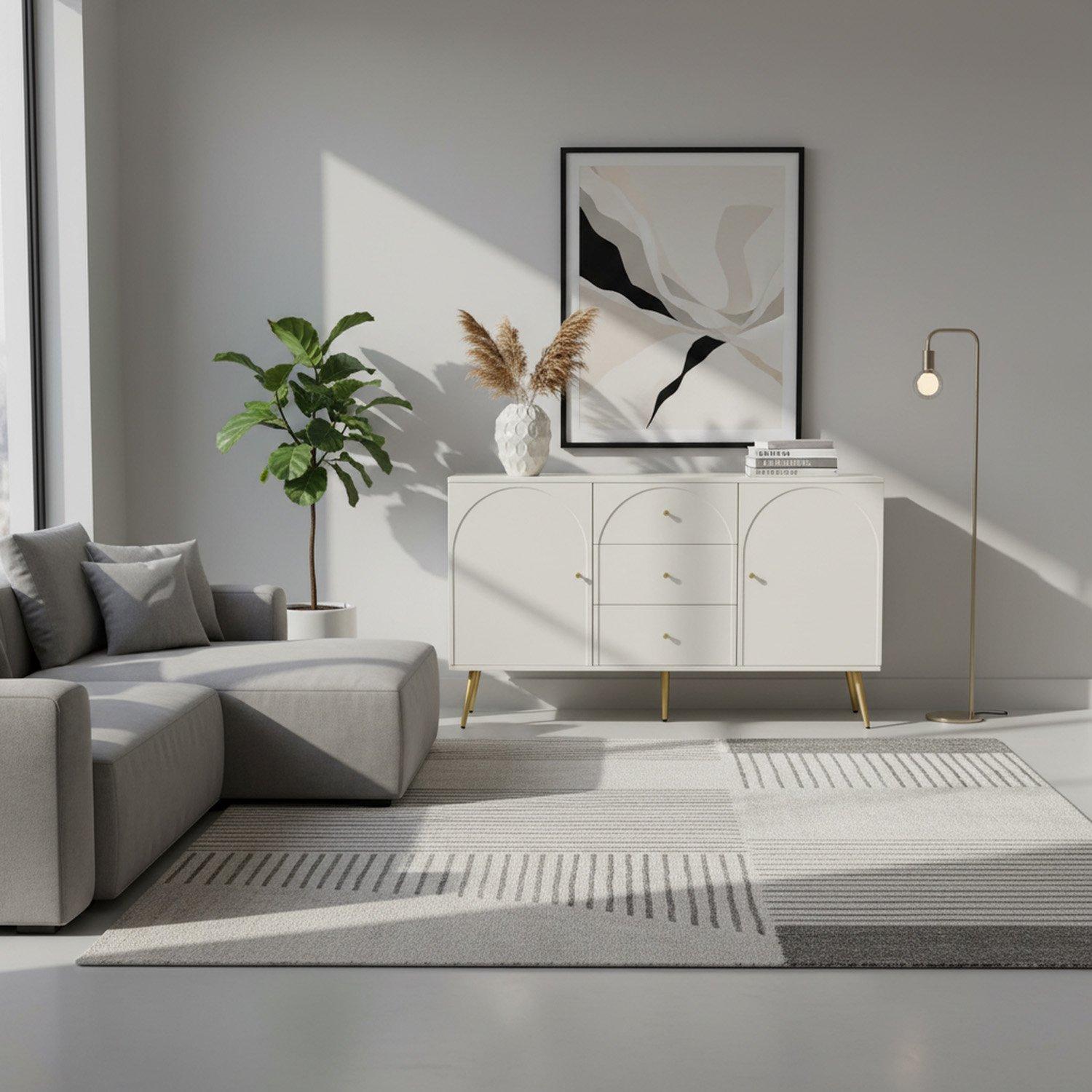 White - Urban Meuble - Modern White Sideboard with Ample Storage - 2