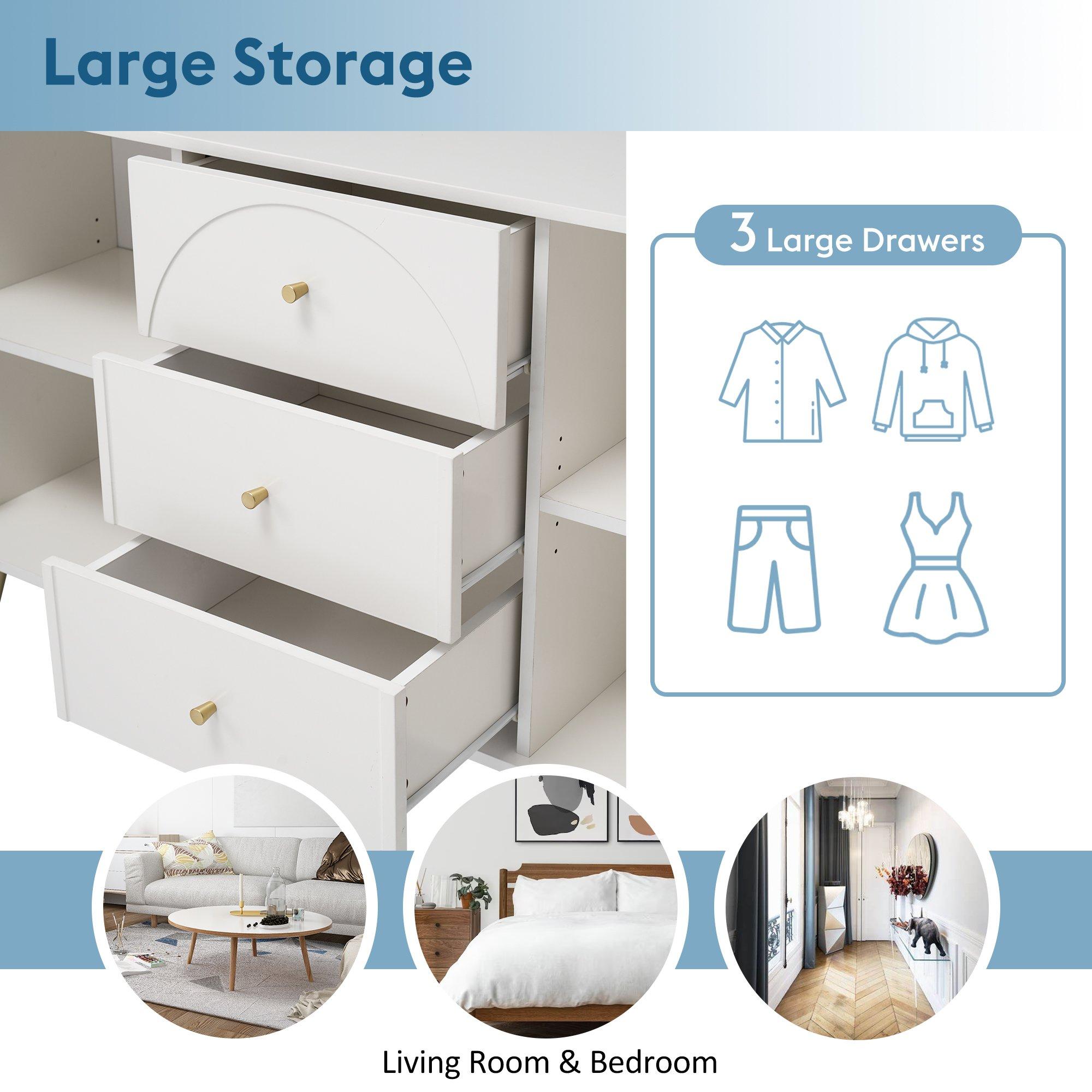 White - Urban Meuble - Modern White Sideboard with Ample Storage - 5