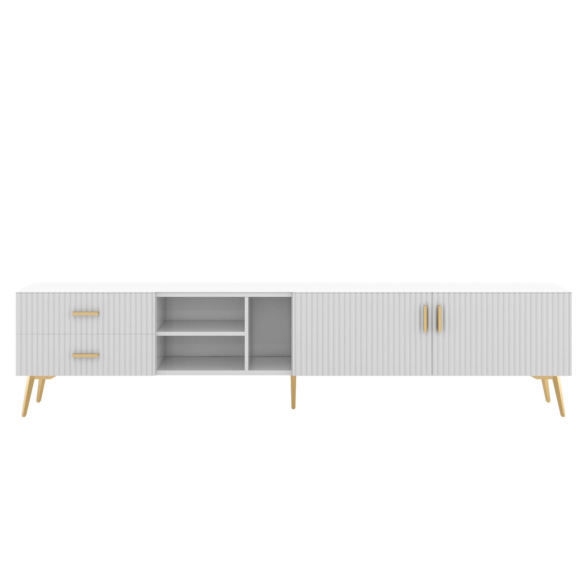 White - Urban Meuble - Elegant TV Stand Modern Style Ample Storage - 11