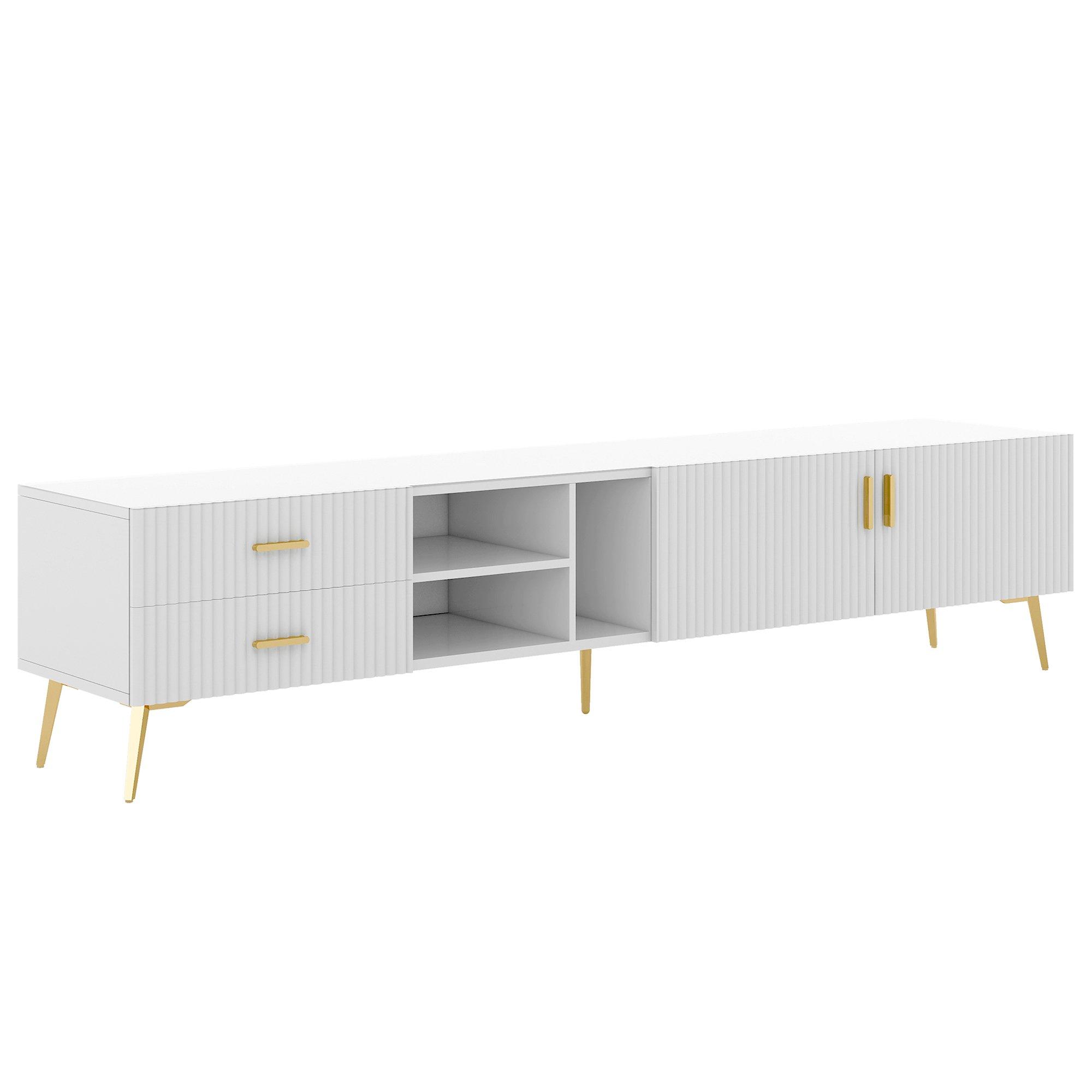 White - Urban Meuble - Elegant TV Stand Modern Style Ample Storage - 5