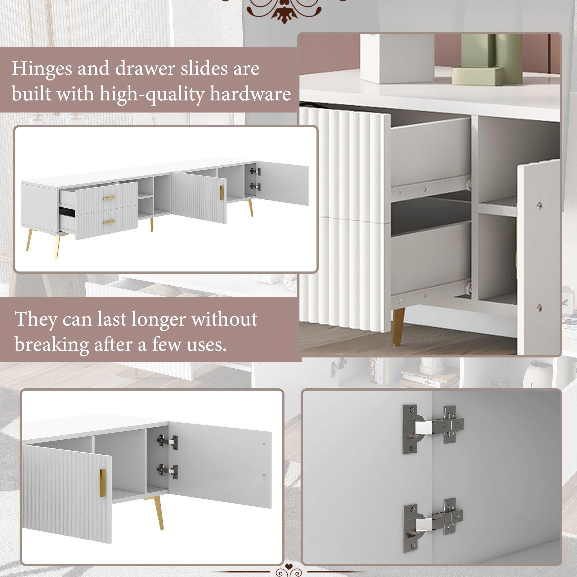 White - Urban Meuble - Modern TV Stand White Space-Saving Design - 9