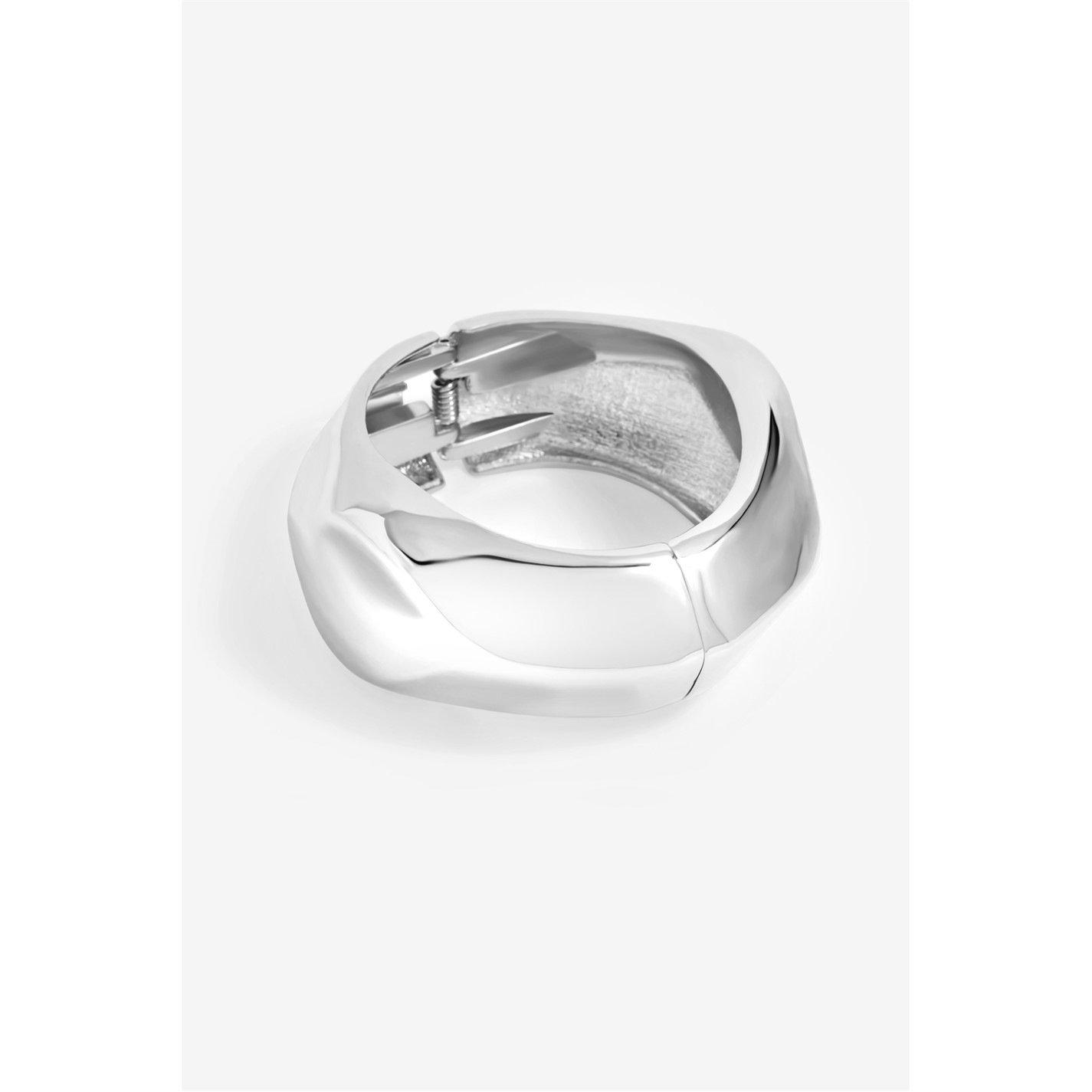 Silver - Jon Richard - Silver Plated Angular Dome Cuff - 1