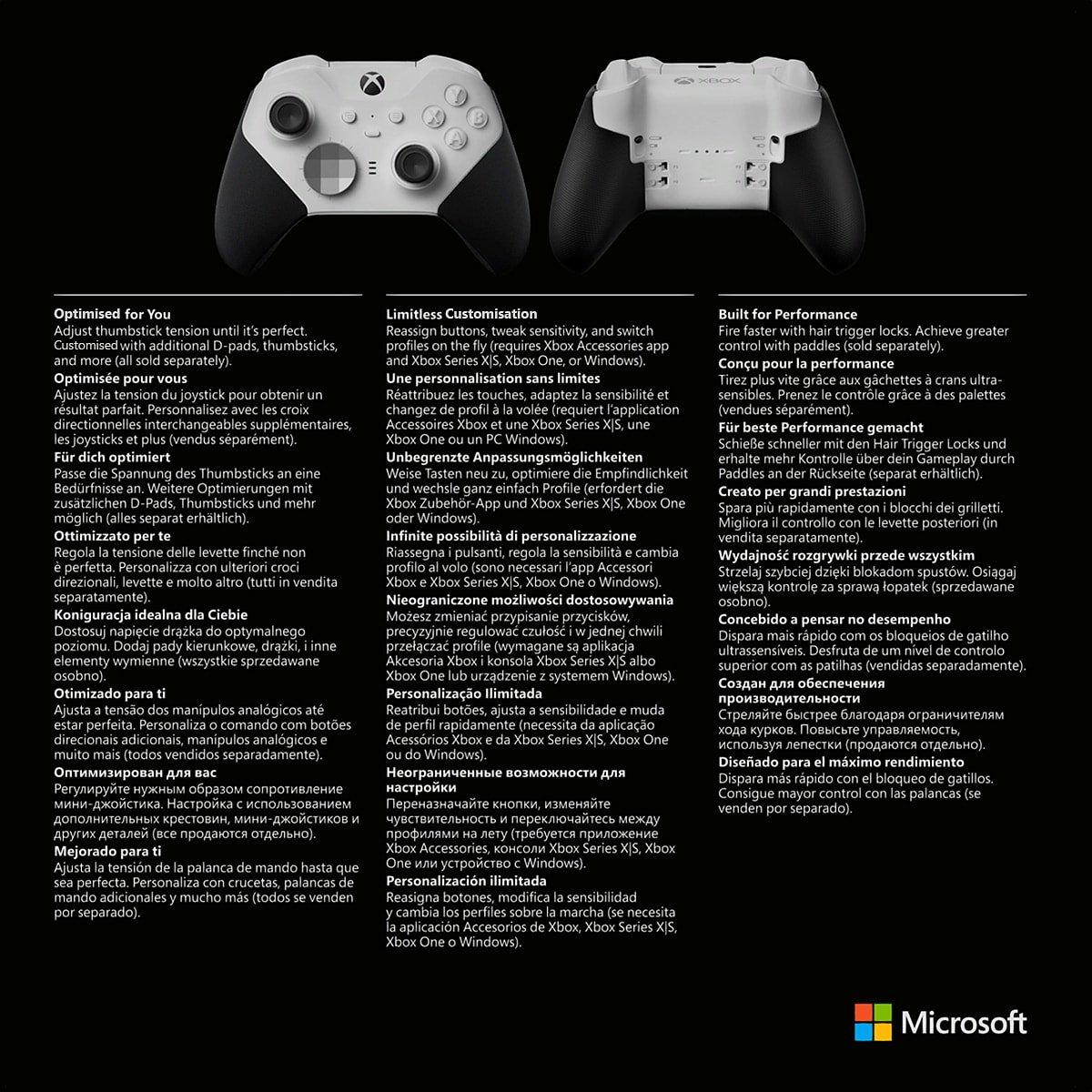 White - Xbox - Elite Wireless Controller Series 2 Core White - 8