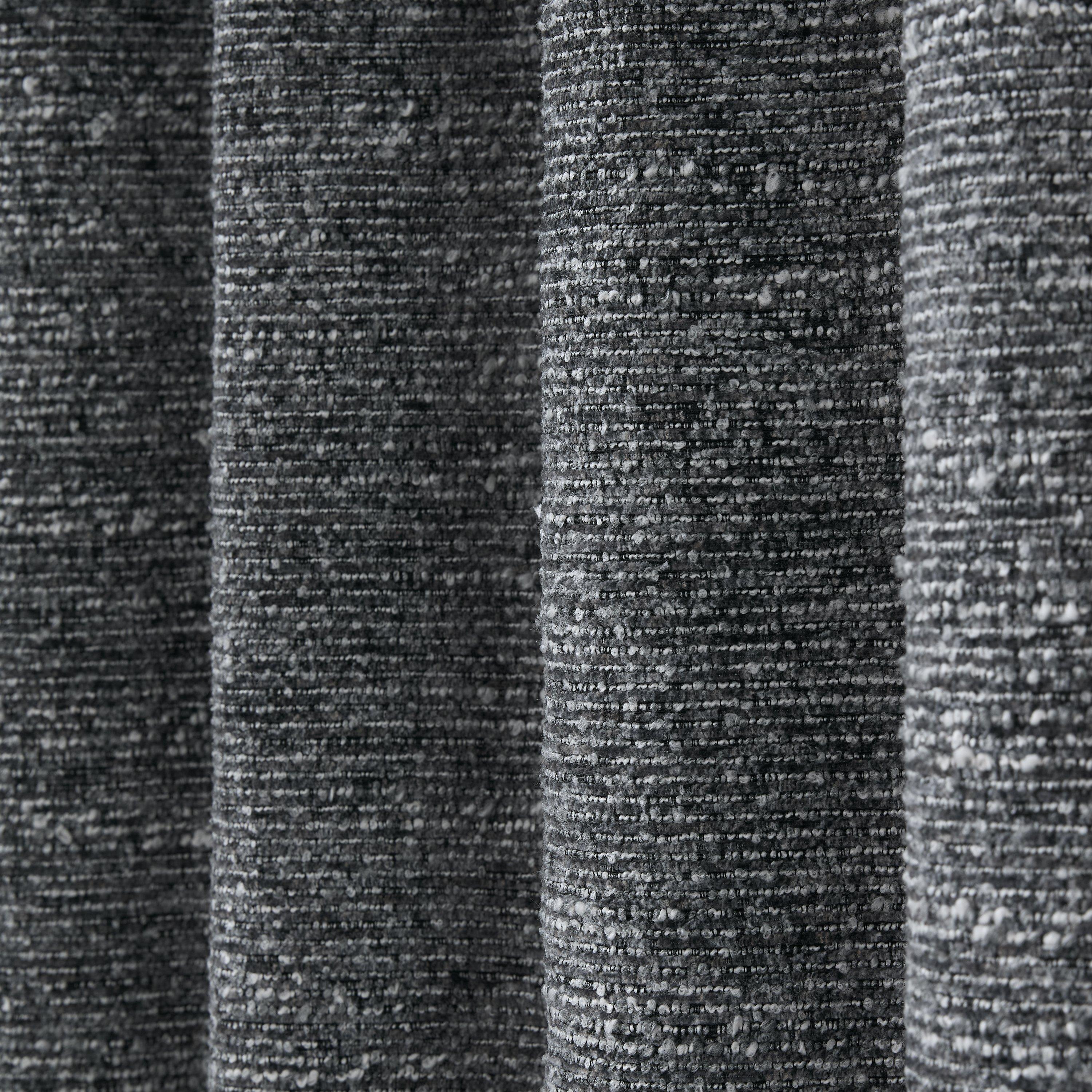 Charcoal - Catherine Lansfield - Chunky Boucle Lined Eyelet Curtains - 3