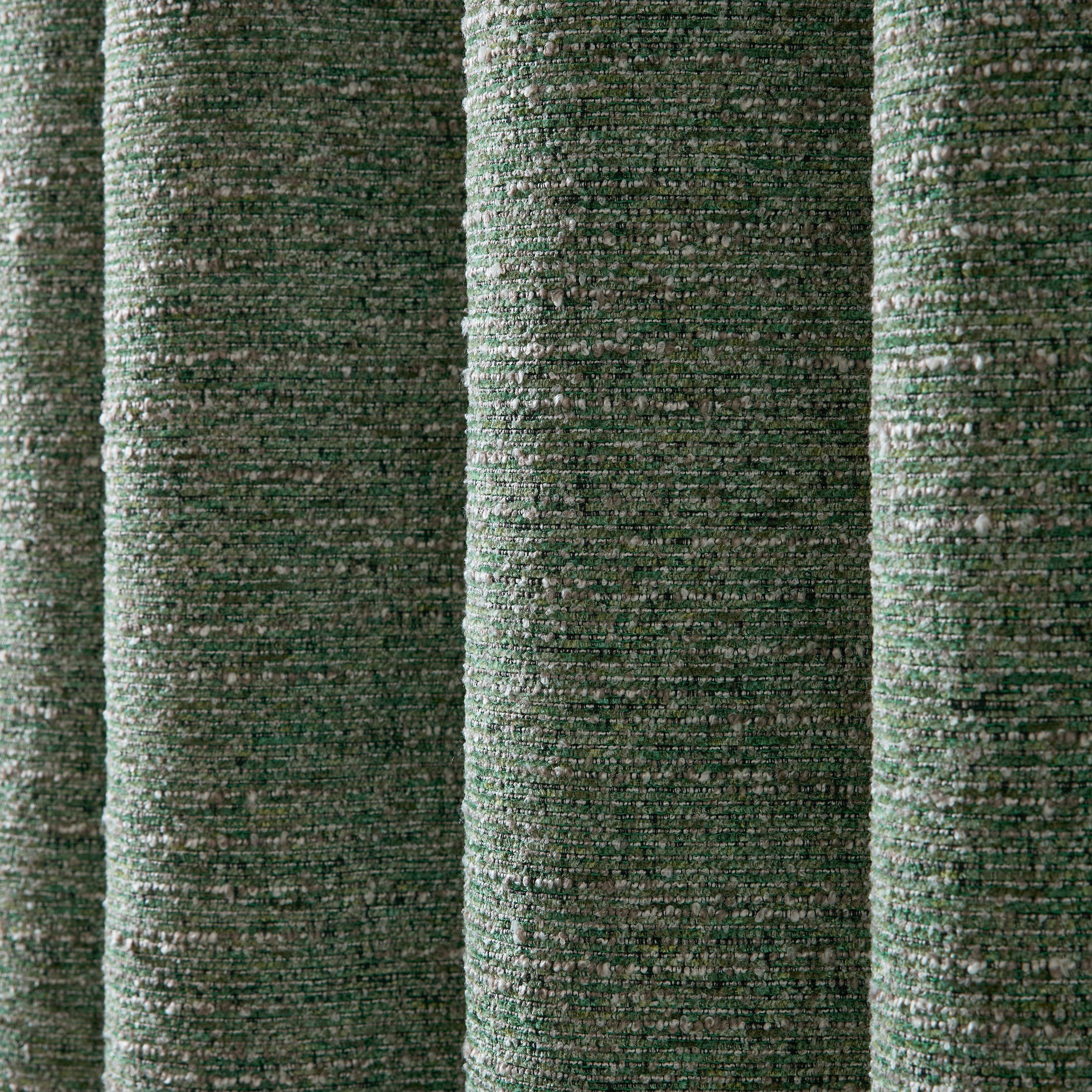 Green - Catherine Lansfield - Chunky Boucle Lined Eyelet Curtains - 3