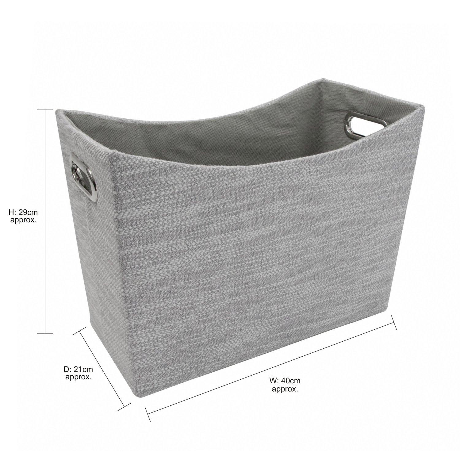 Grey - JVL - Serena Magazine Storage Holder Home Organisat - 7