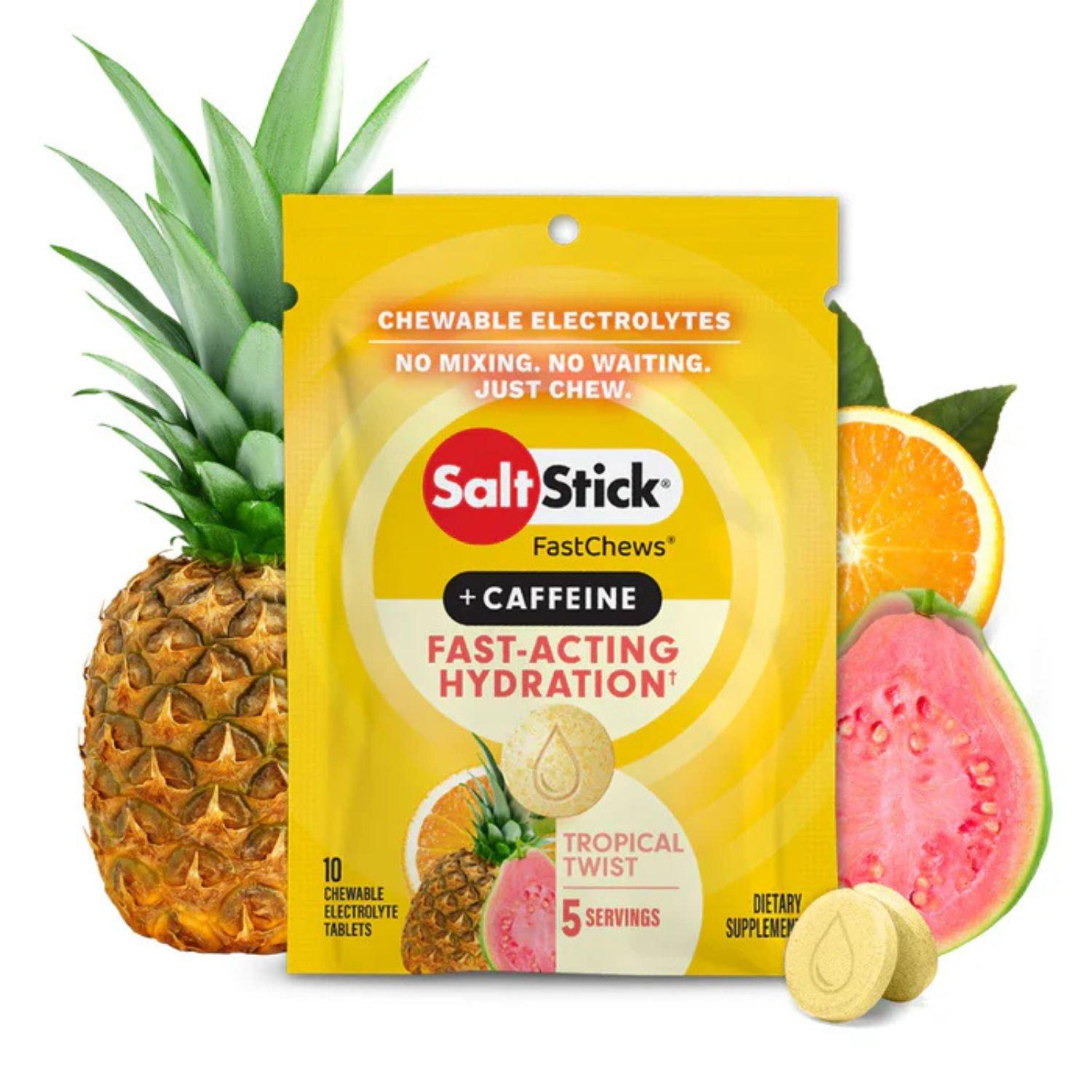 Tropical Twist - Salt Stick - SaltStick FastChews Box + Caffeine (12 x 10 pack) - 1