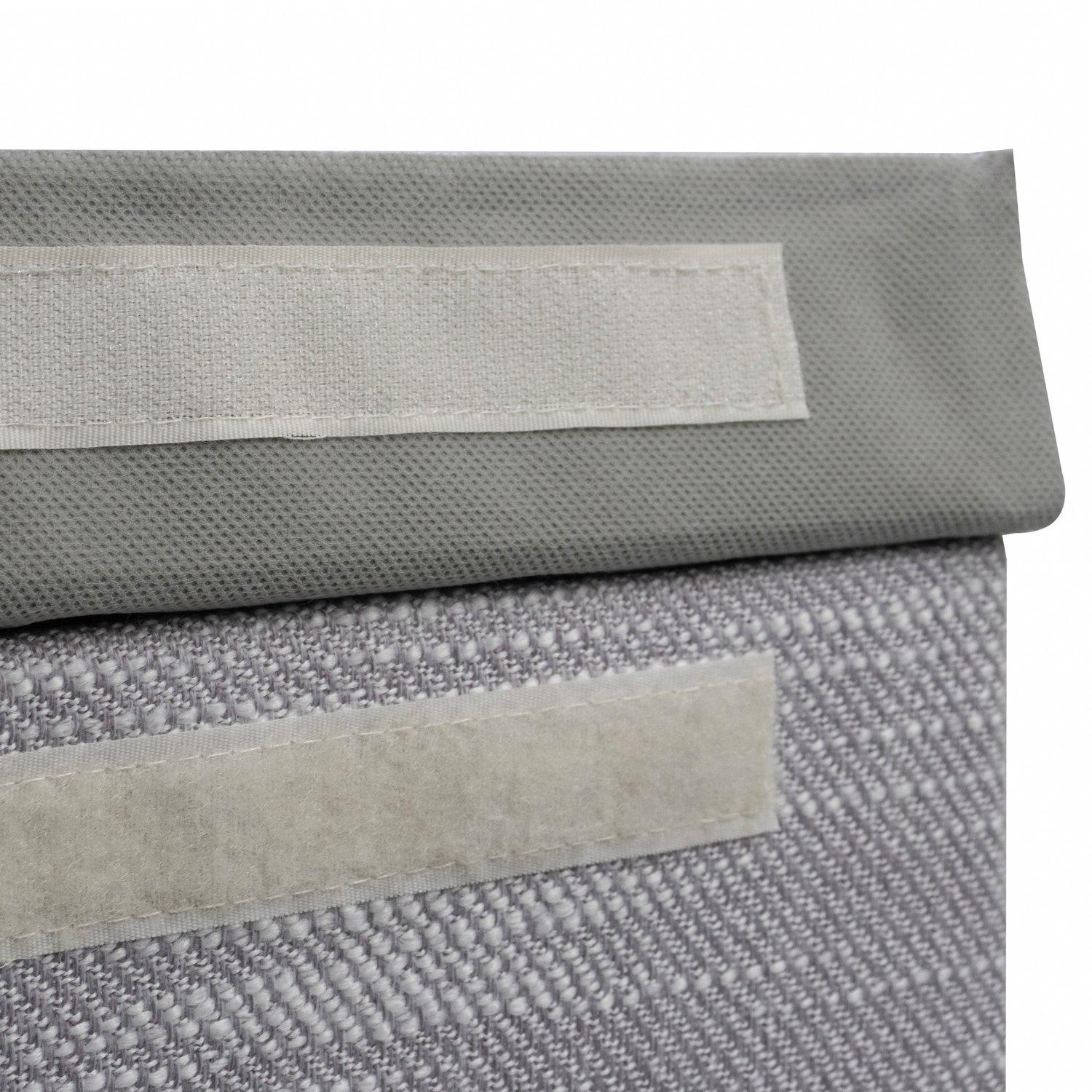 Grey - JVL - Serena Foldable Laundry Hamper with Lid, Home - 7