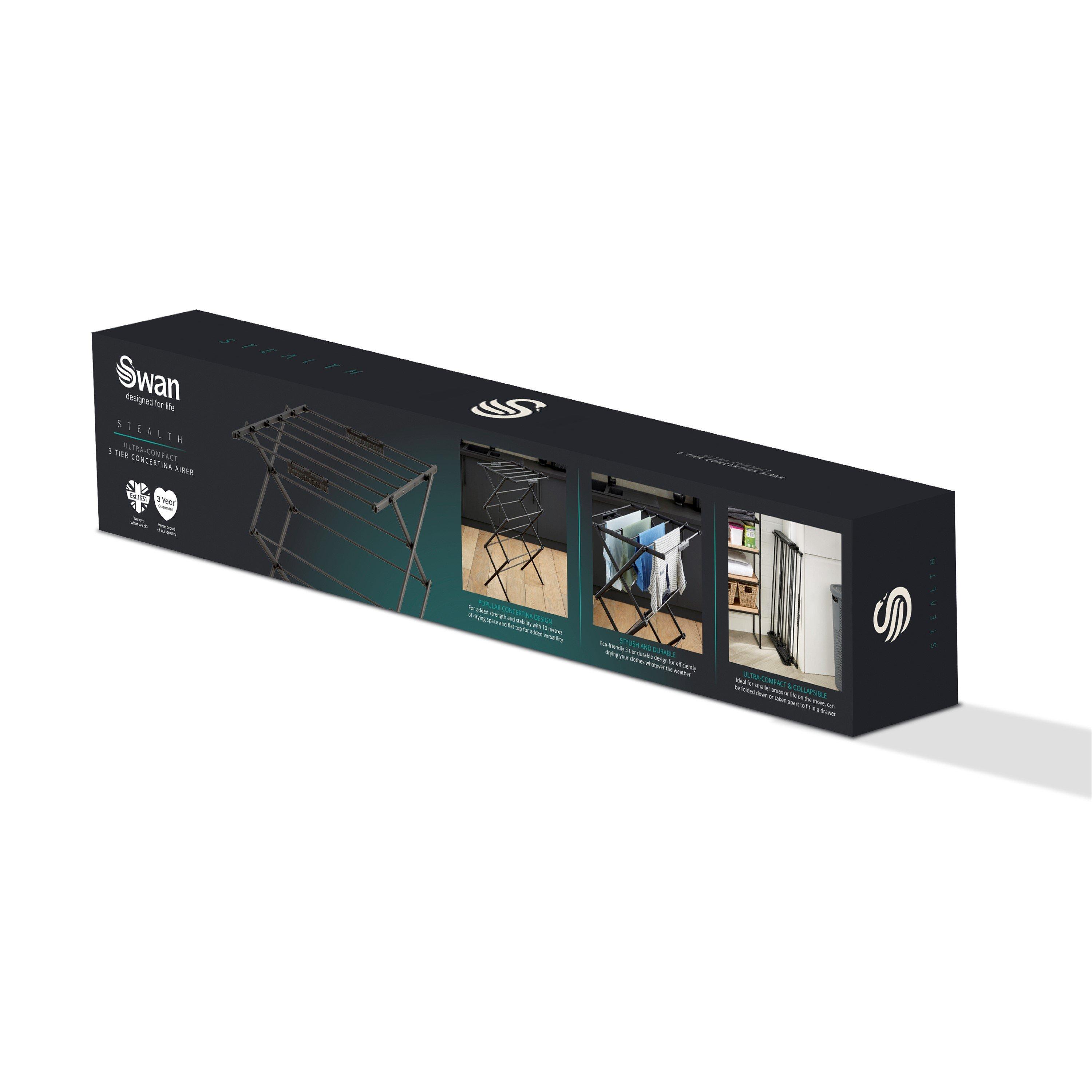 None - Swan - Stealth Ultra-Compact 3-Tier Concertina Airer - 9