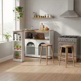 Urban Meuble Compact Black Bar Counter with Storage