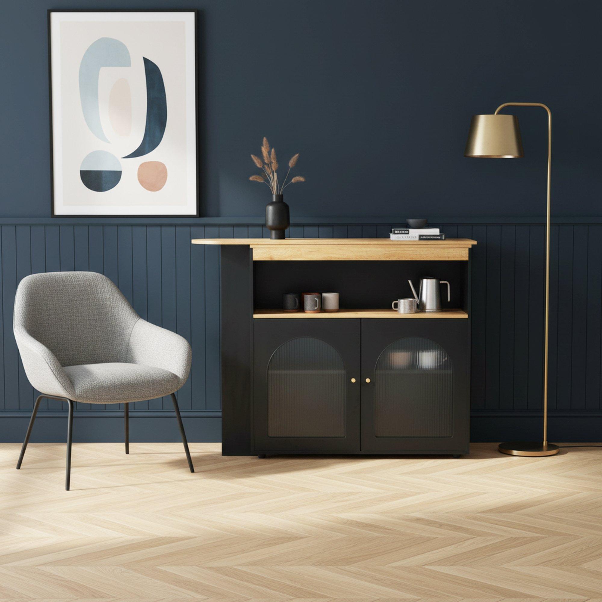 Urban Meuble  Modern Sideboard With Sleek Design - Black