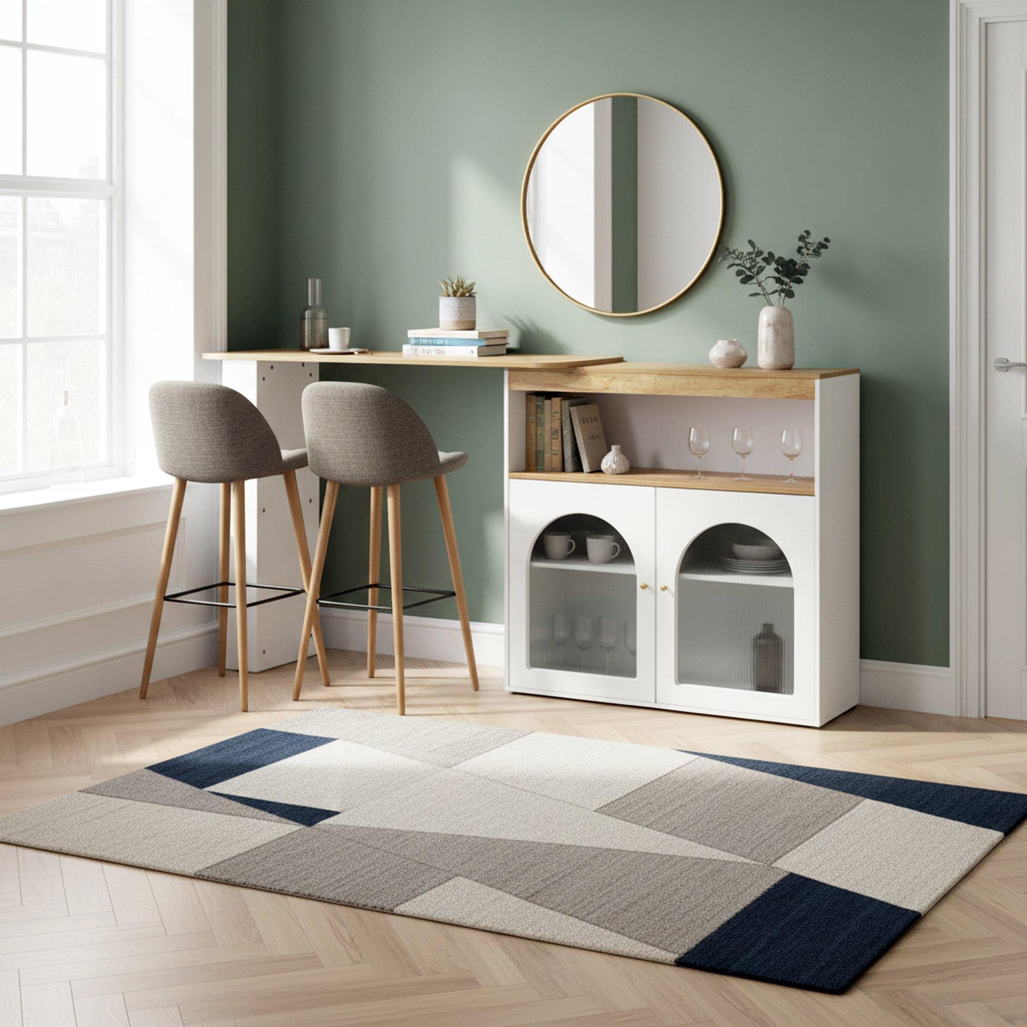 White - Urban Meuble - Utility Storage Cabinet Rustic Wood - 3