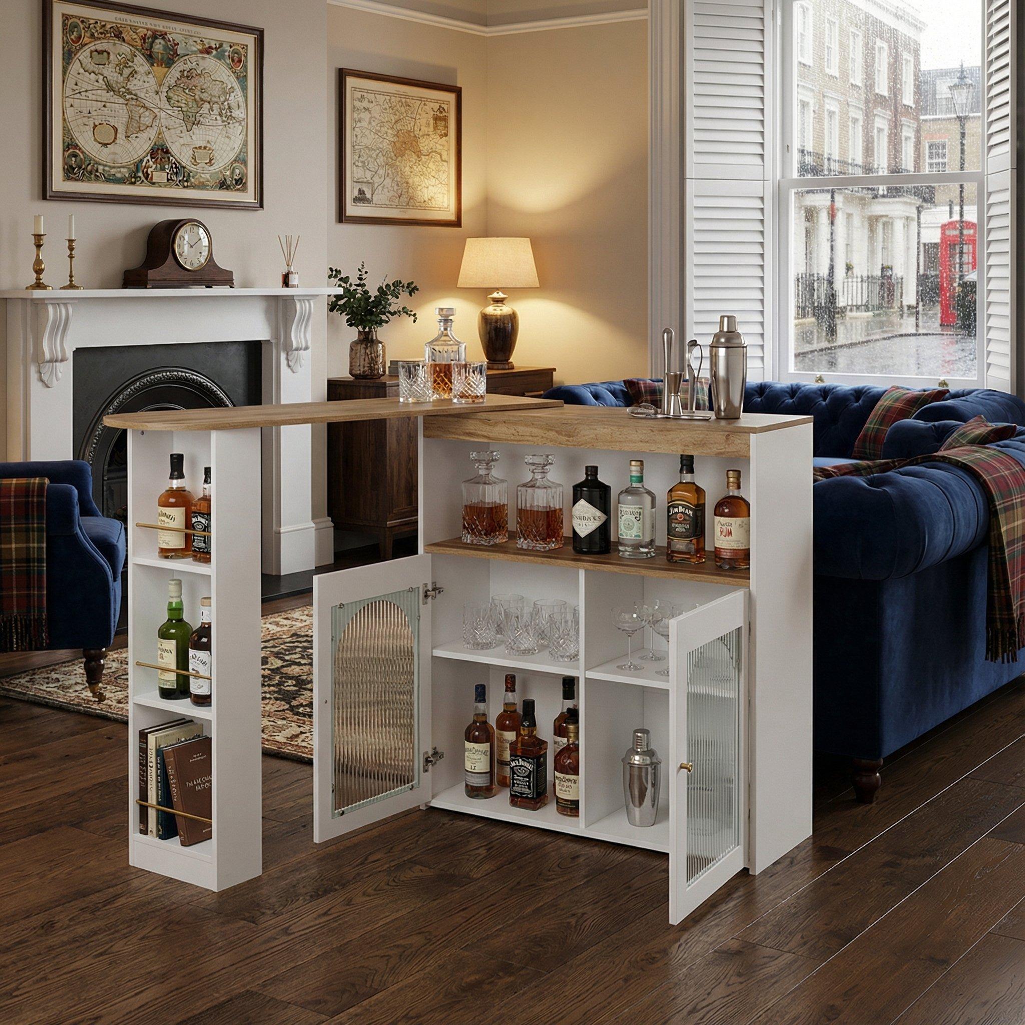 White - Urban Meuble - Utility Storage Cabinet Rustic Wood - 4