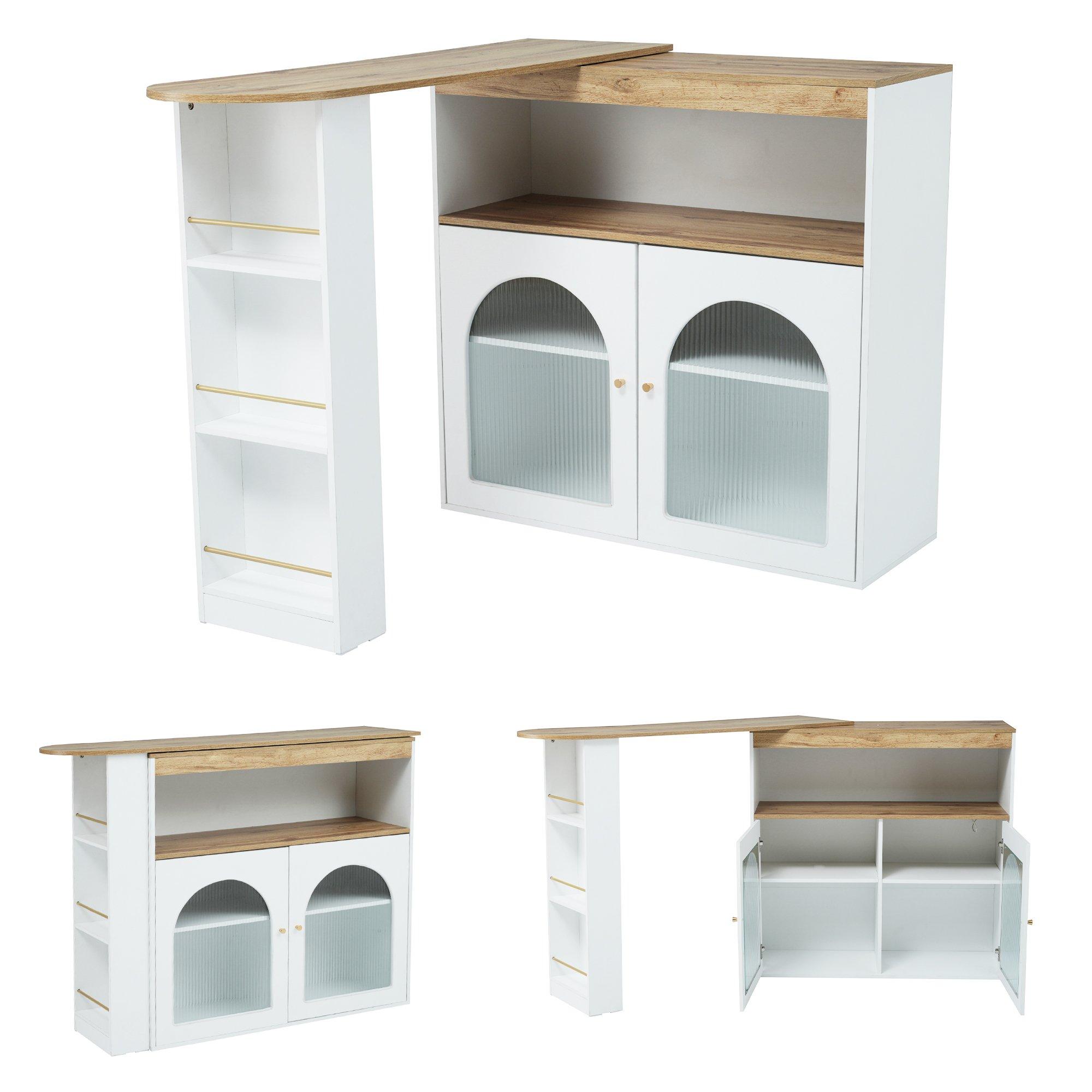 White - Urban Meuble - Utility Storage Cabinet Rustic Wood - 5