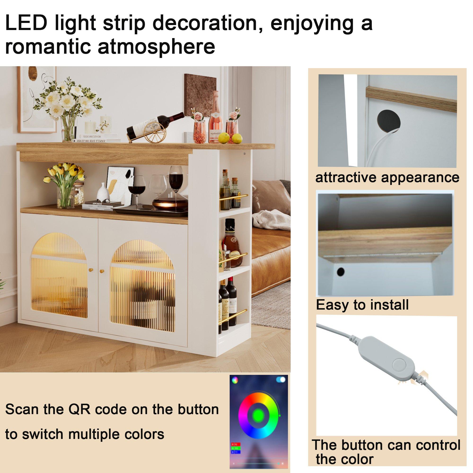 White - Urban Meuble - Utility Storage Cabinet Rustic Wood - 9