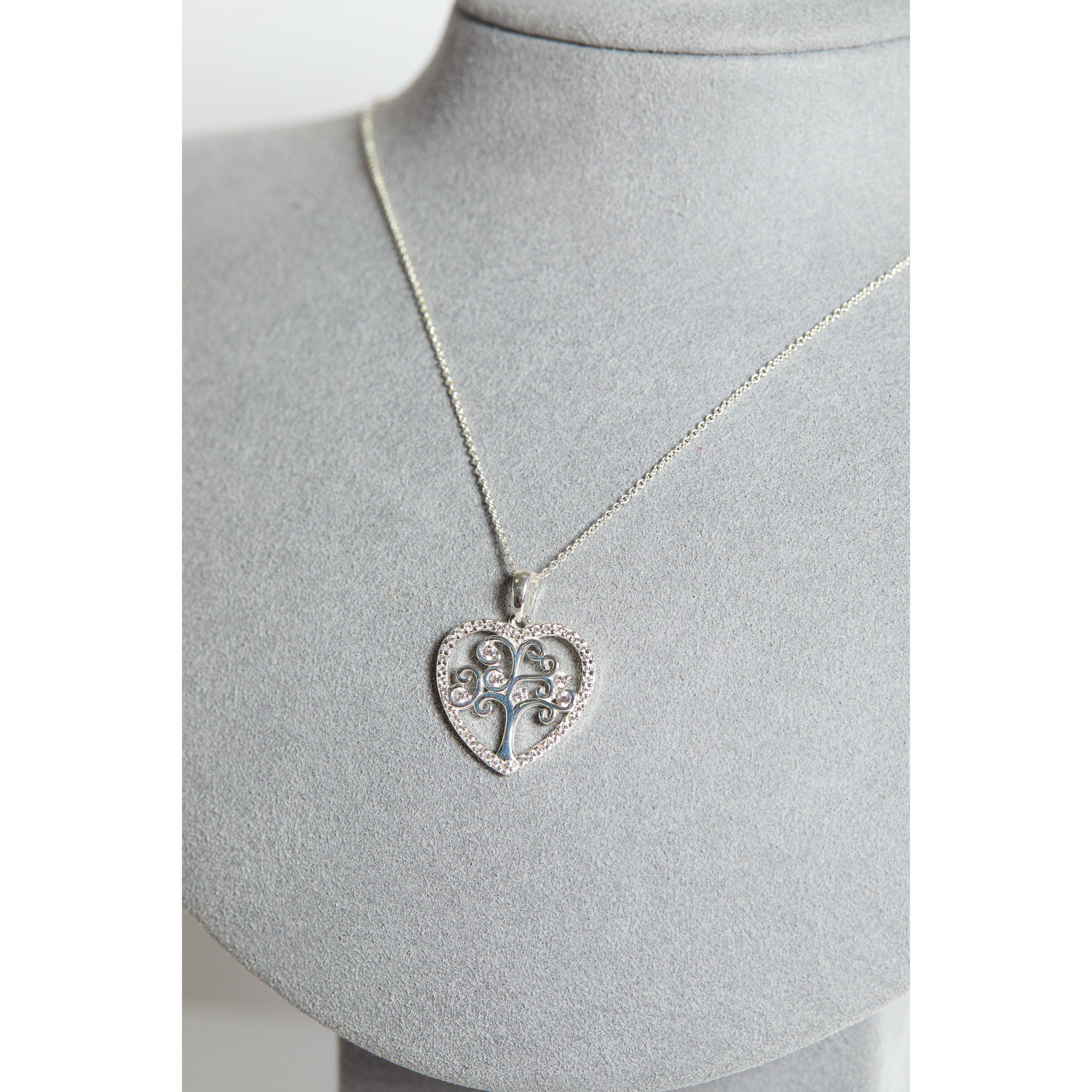 Silver - Simply Silver - Sterling Silver 925 Tree Of Love Heart Pendant - 1