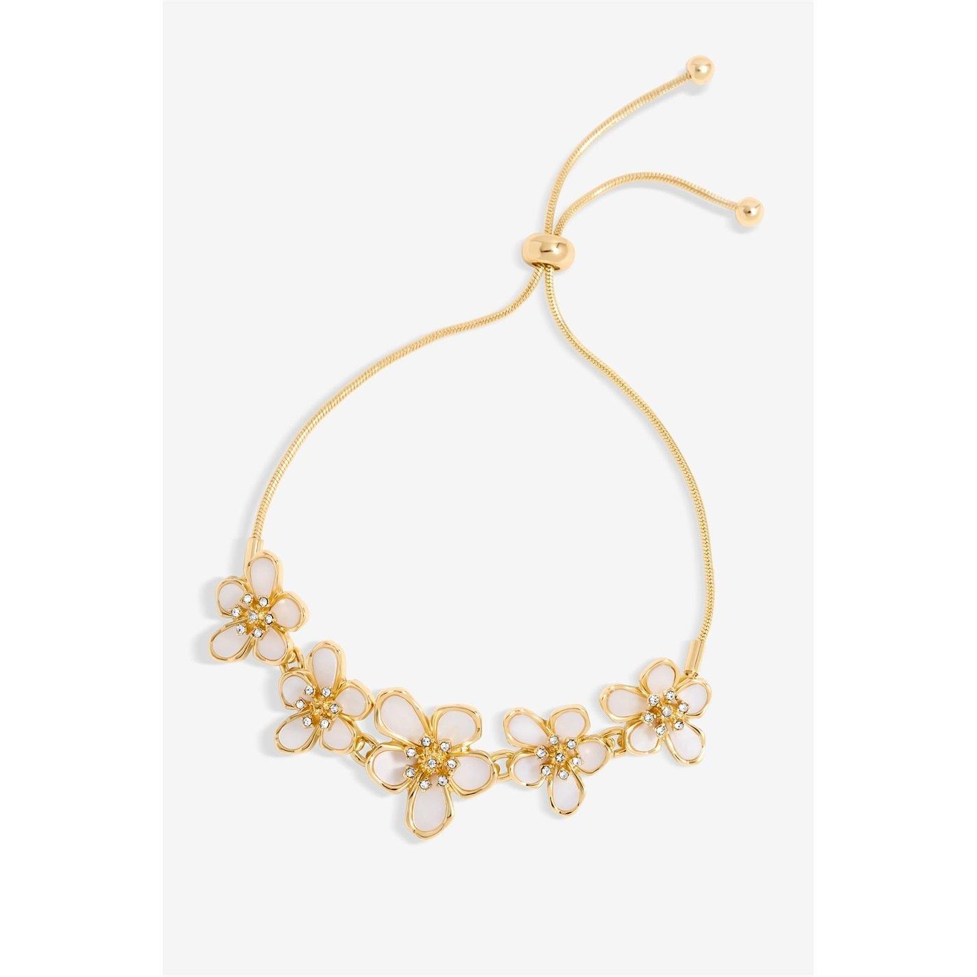 Gold - Jon Richard - Gold Plated Mother Of Pearl Floral Bracelet - 1